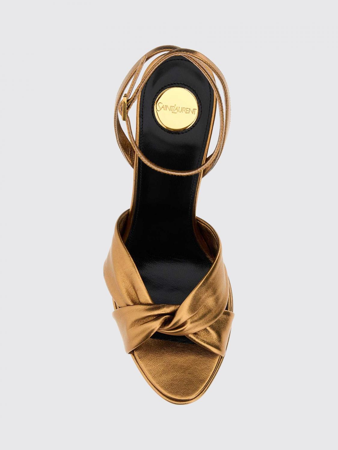 Saint Laurent Women Saint Laurent Franciane Satin Platform Sandals With High Heel SAINT LAURENT