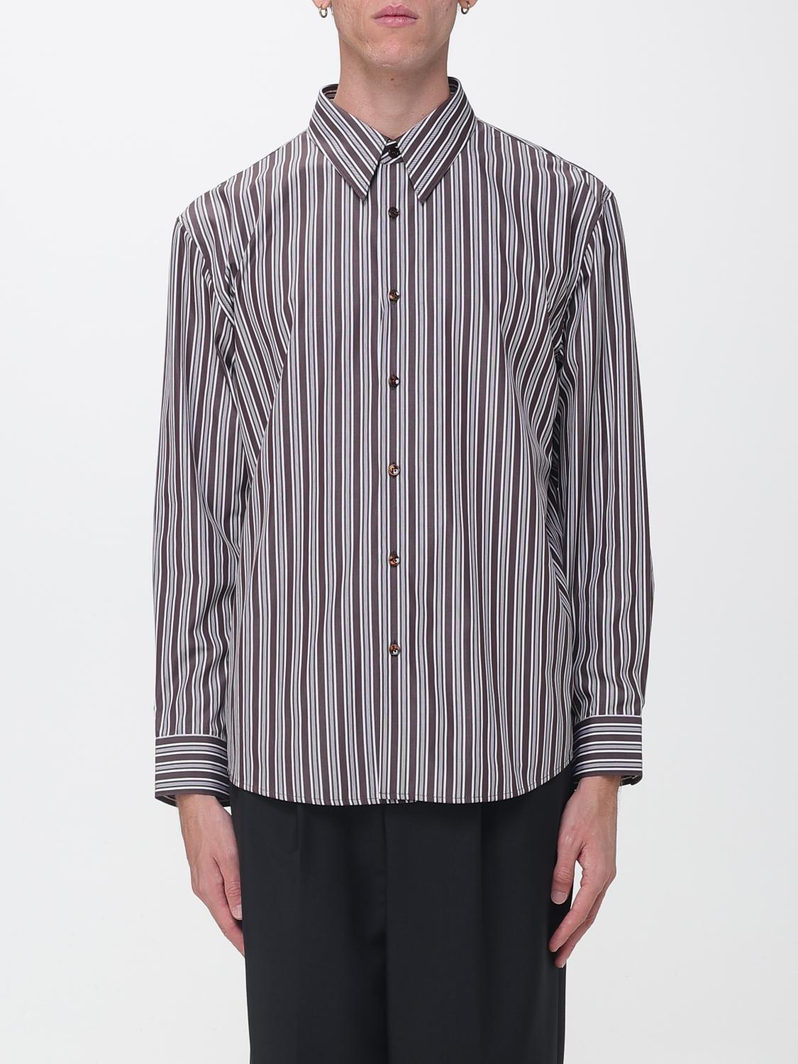 Saint Laurent Men Striped Cotton Saint Laurent Shirt With Pointed Collar SAINT LAURENT