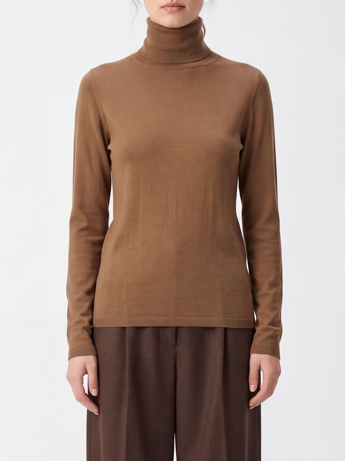 Max Mara Women Slim Fit Long-Sleeved Turtleneck Jumper Max Mara In Pure Wool MAX MARA