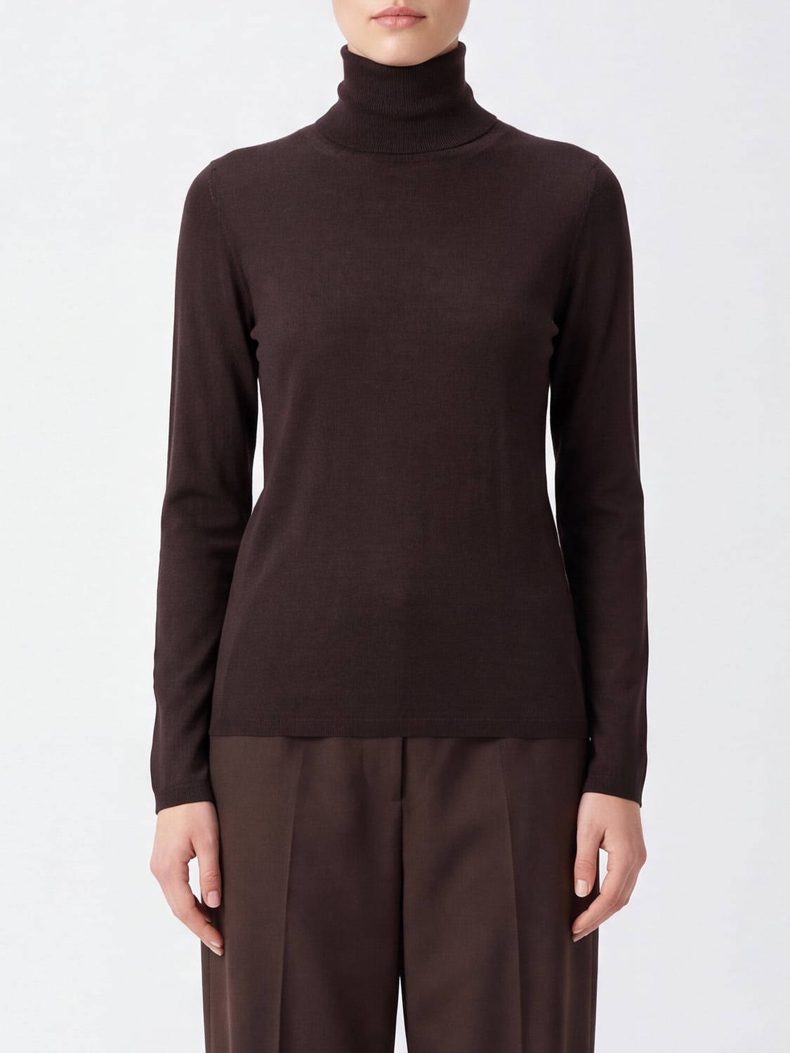 Max Mara Women Slim Fit Long-Sleeved Turtleneck Jumper Max Mara In Pure Wool MAX MARA