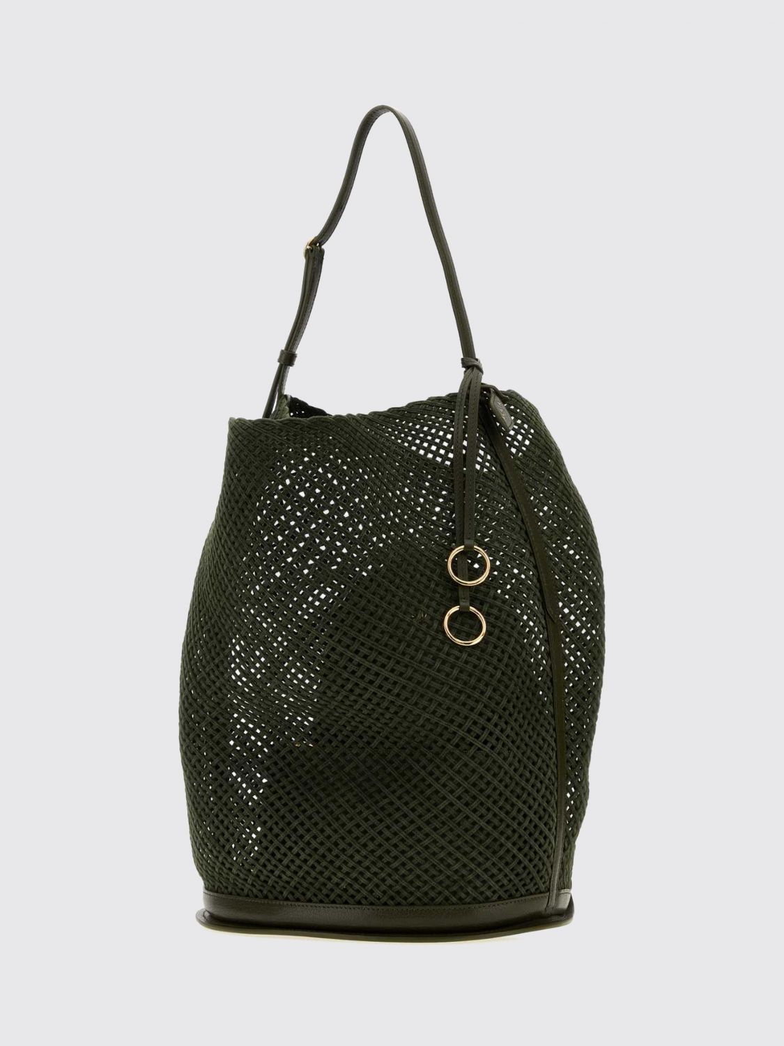 Alai�A Women Alaia Hip Perforated Suede Leather Bucket Bag ALAIA