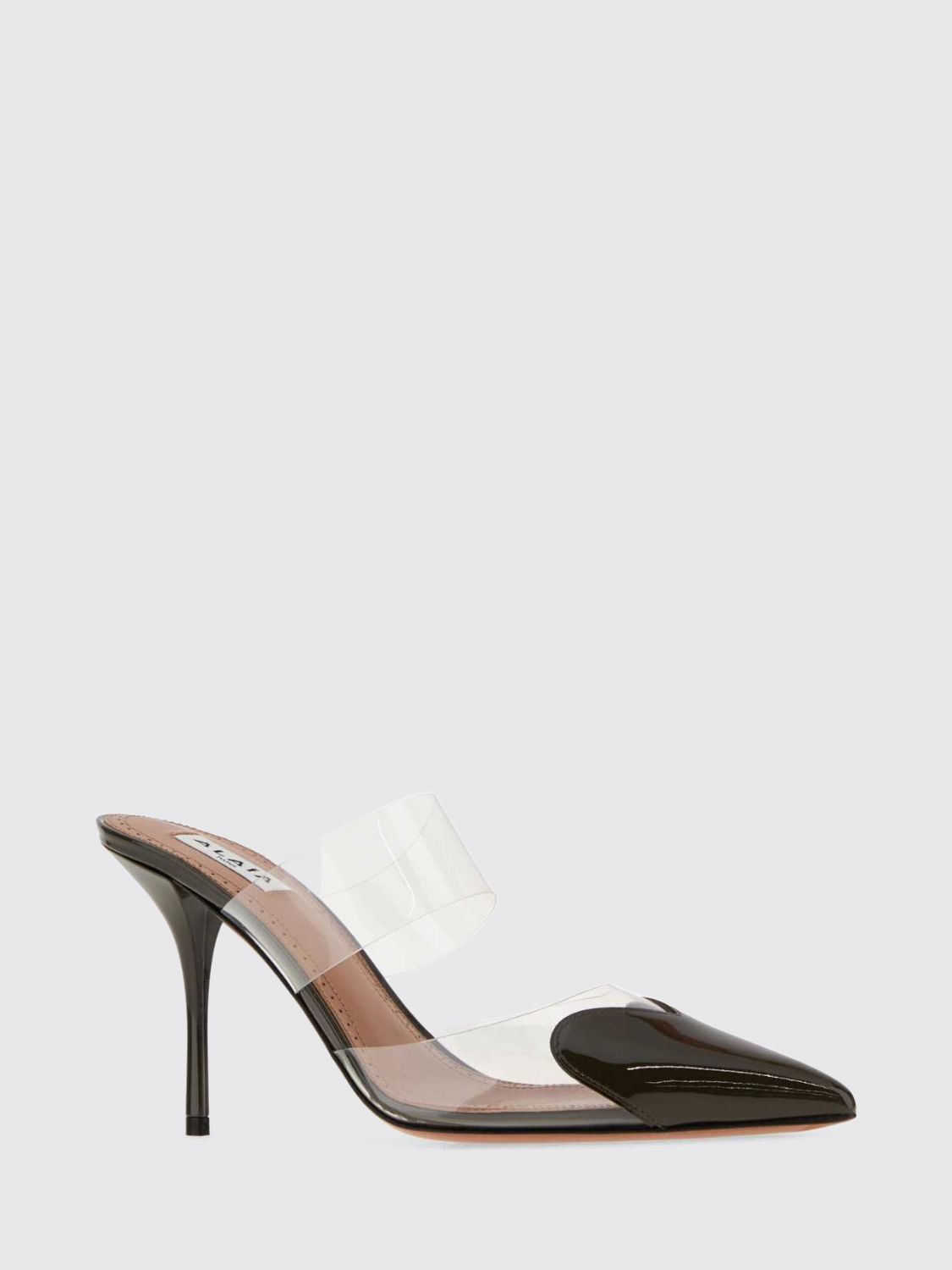 Alaia Women Alaia Le Cœur Patent Leather And Pvc Mules With High Stiletto Heel ALAIA