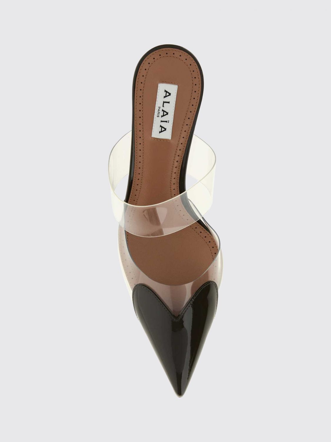 Alaia Women Alaia Le Cœur Patent Leather And Pvc Mules With High Stiletto Heel ALAIA