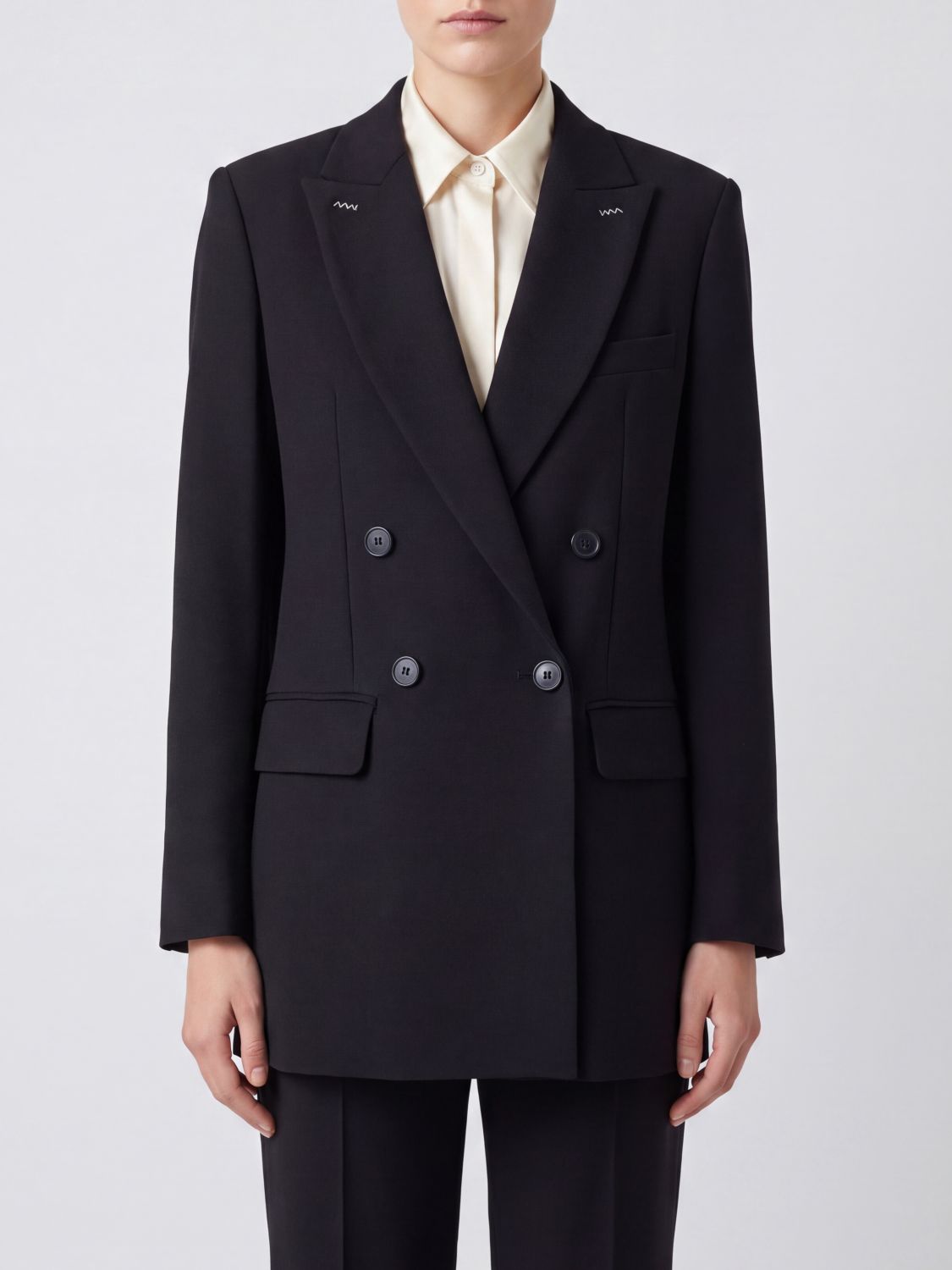Max Mara Women Double-Breasted Wool Blazer Max Mara With Revere Collar MAX MARA