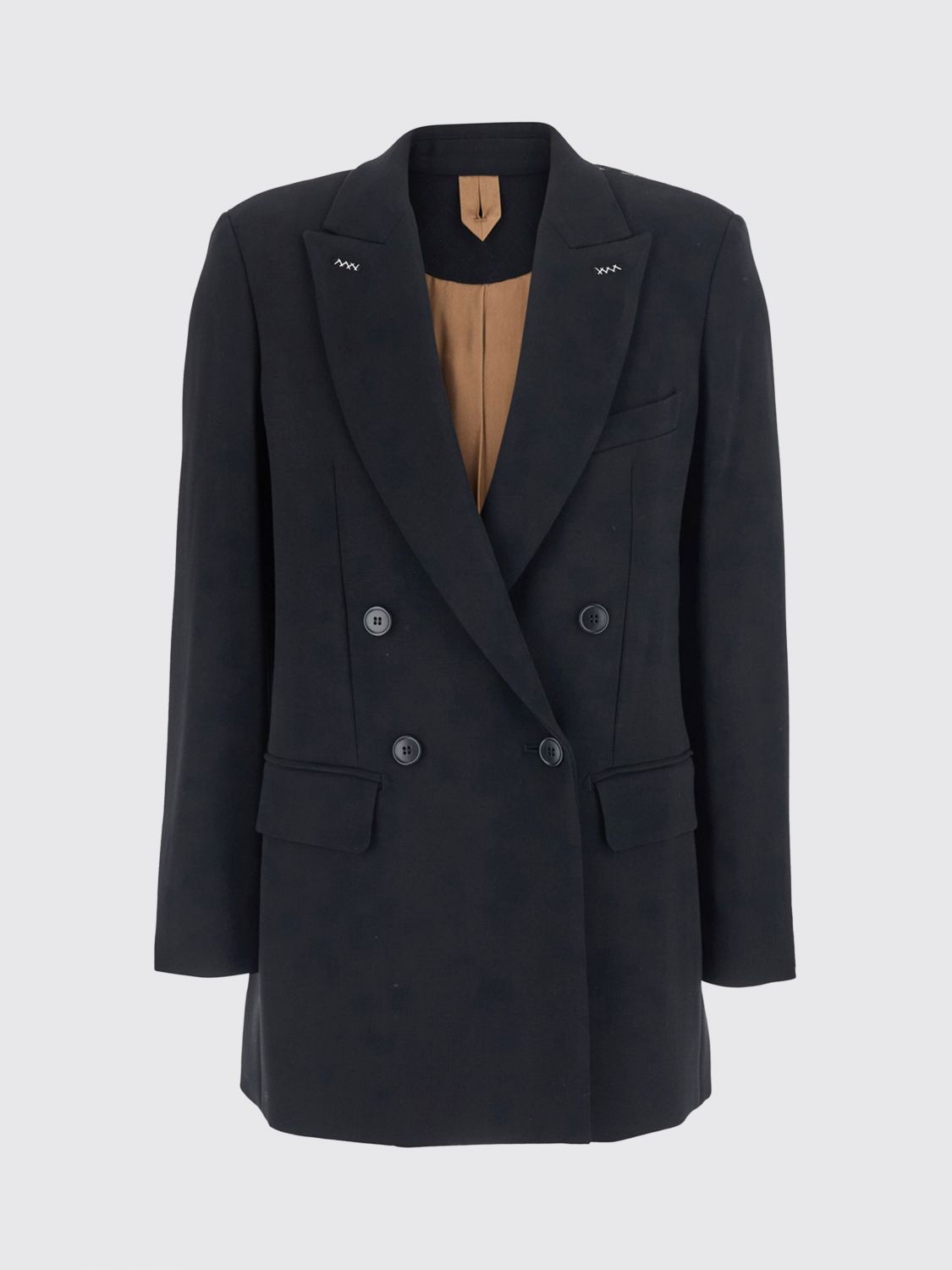 Max Mara Women Double-Breasted Wool Blazer Max Mara With Revere Collar MAX MARA