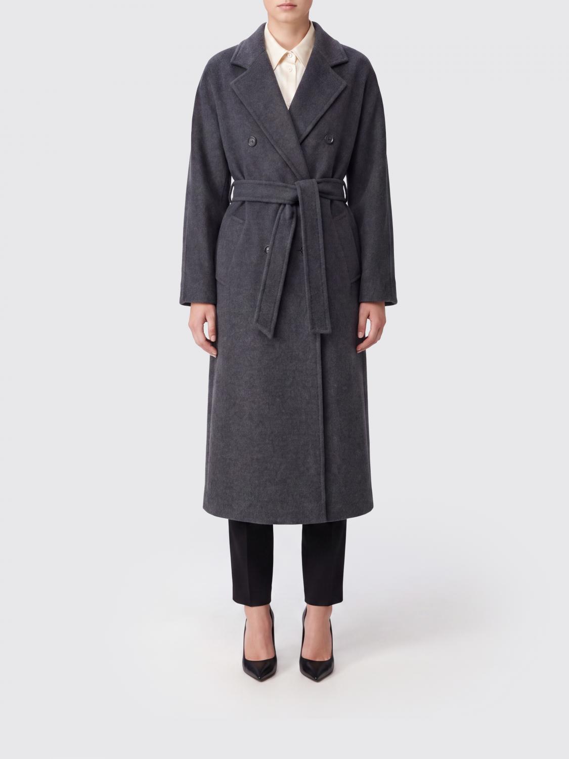 Max Mara Women Long Cashmere Belted Coat Max Mara With Revere Collar MAX MARA