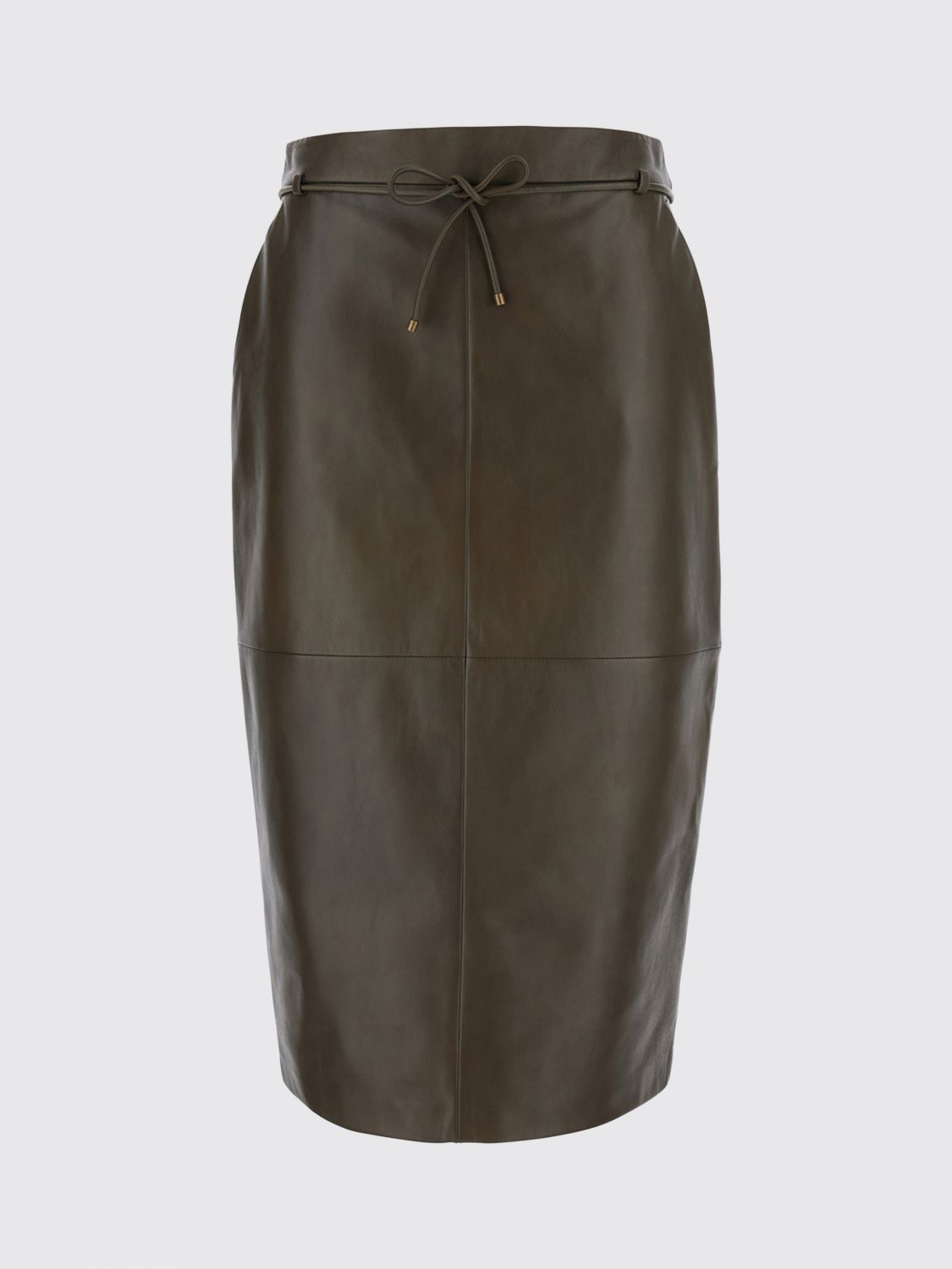 Max Mara Women Lambskin Midi Pencil Skirt Max Mara With High-Waist Belt MAX MARA