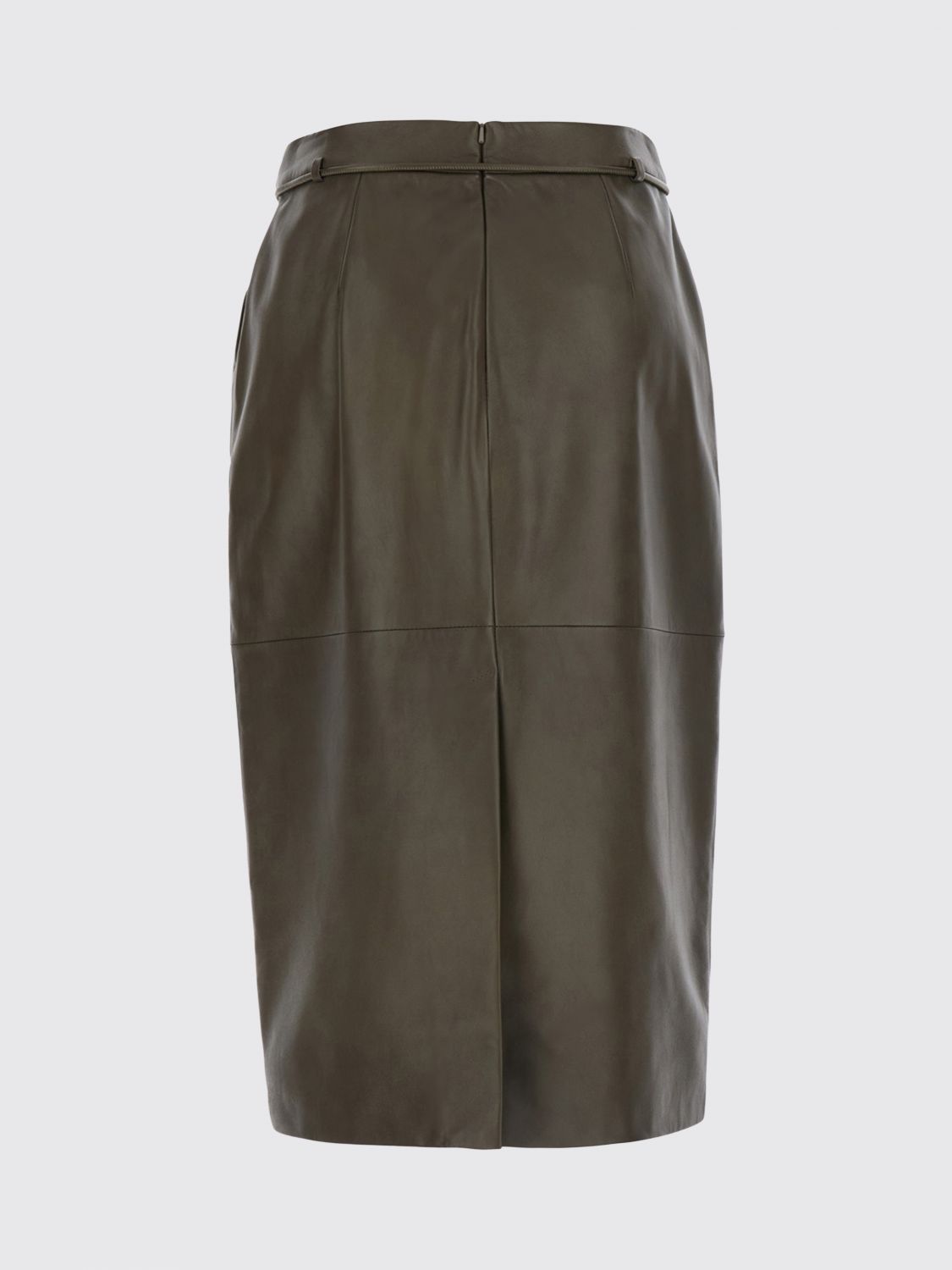 Max Mara Women Lambskin Midi Pencil Skirt Max Mara With High-Waist Belt MAX MARA
