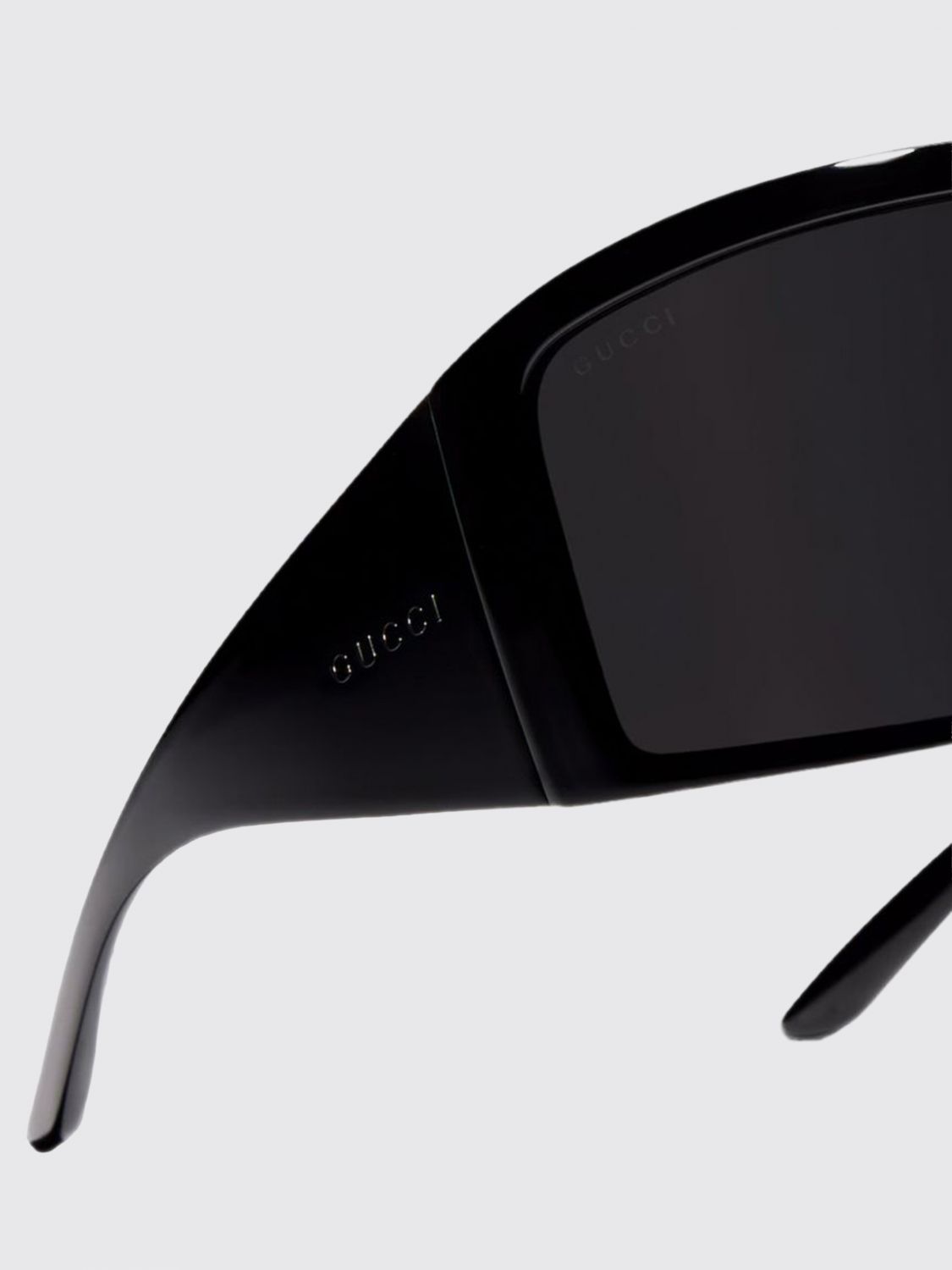 Gucci Men Gucci Rectangular Acetate Shield Sunglasses With Dark Lenses GUCCI