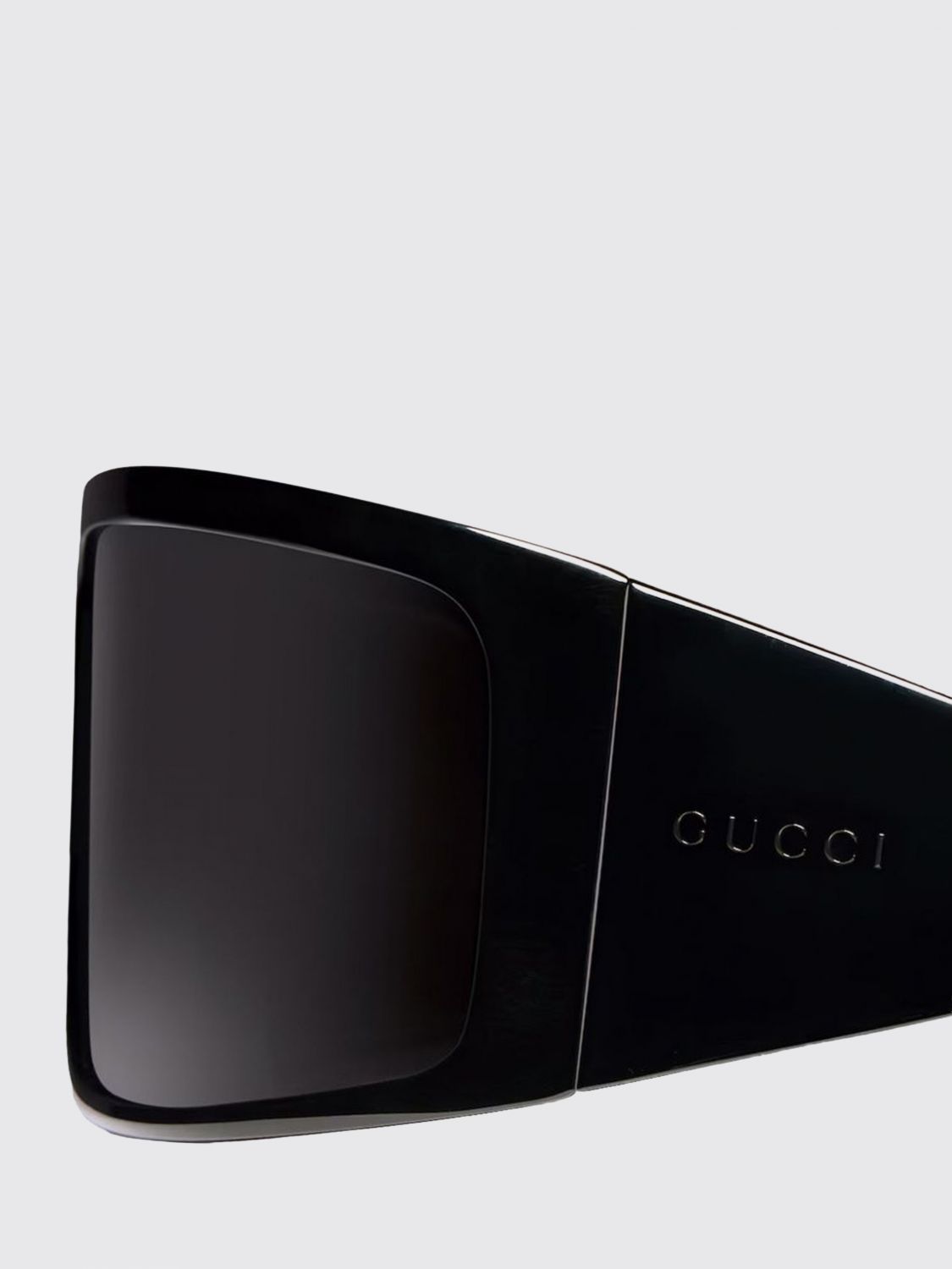 Gucci Men Gucci Rectangular Acetate Shield Sunglasses With Dark Lenses GUCCI