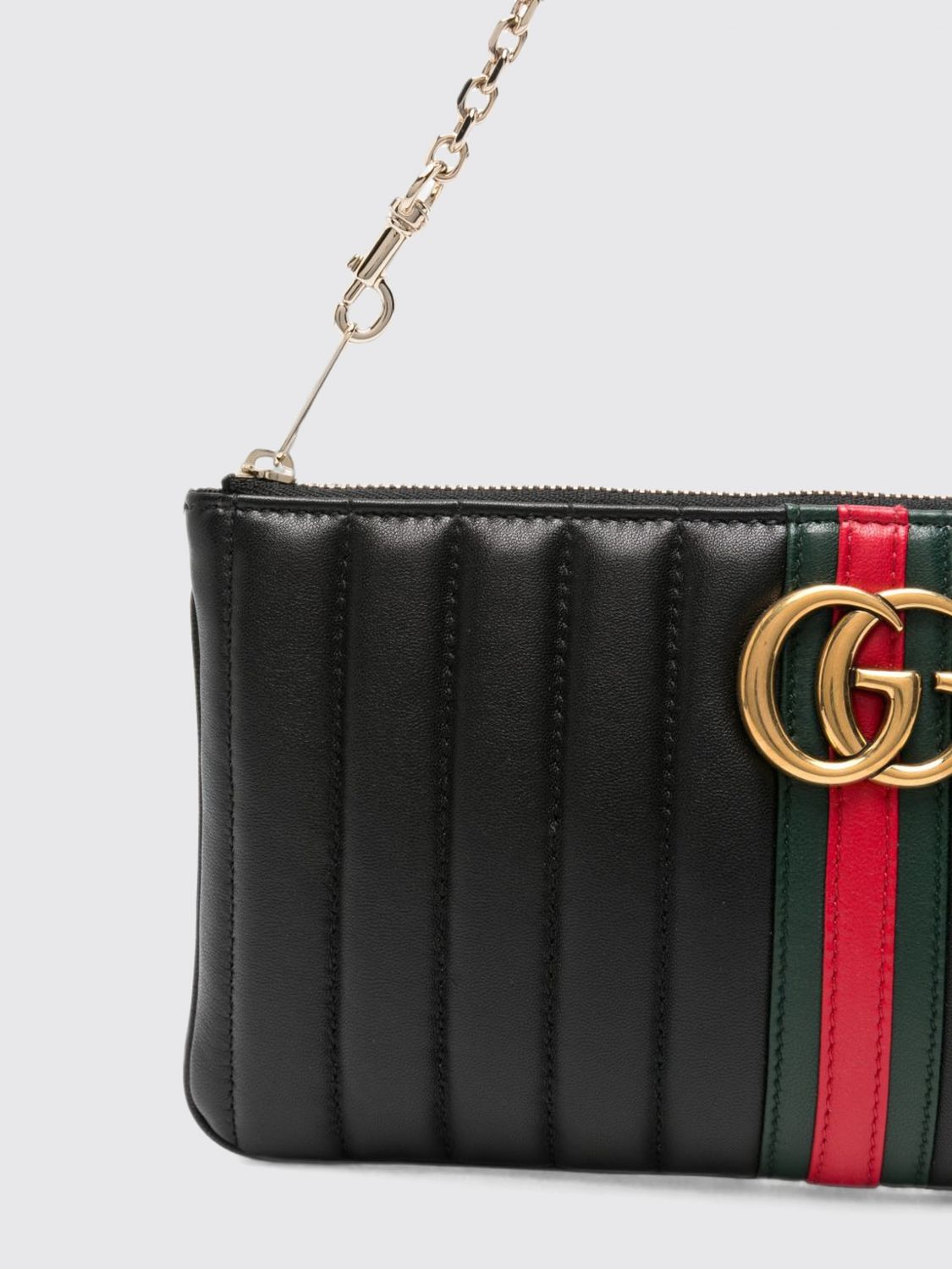 Gucci Women Gucci Gg Marmont Quilted Lambskin Leather Shoulder Bag With Web Stripe GUCCI