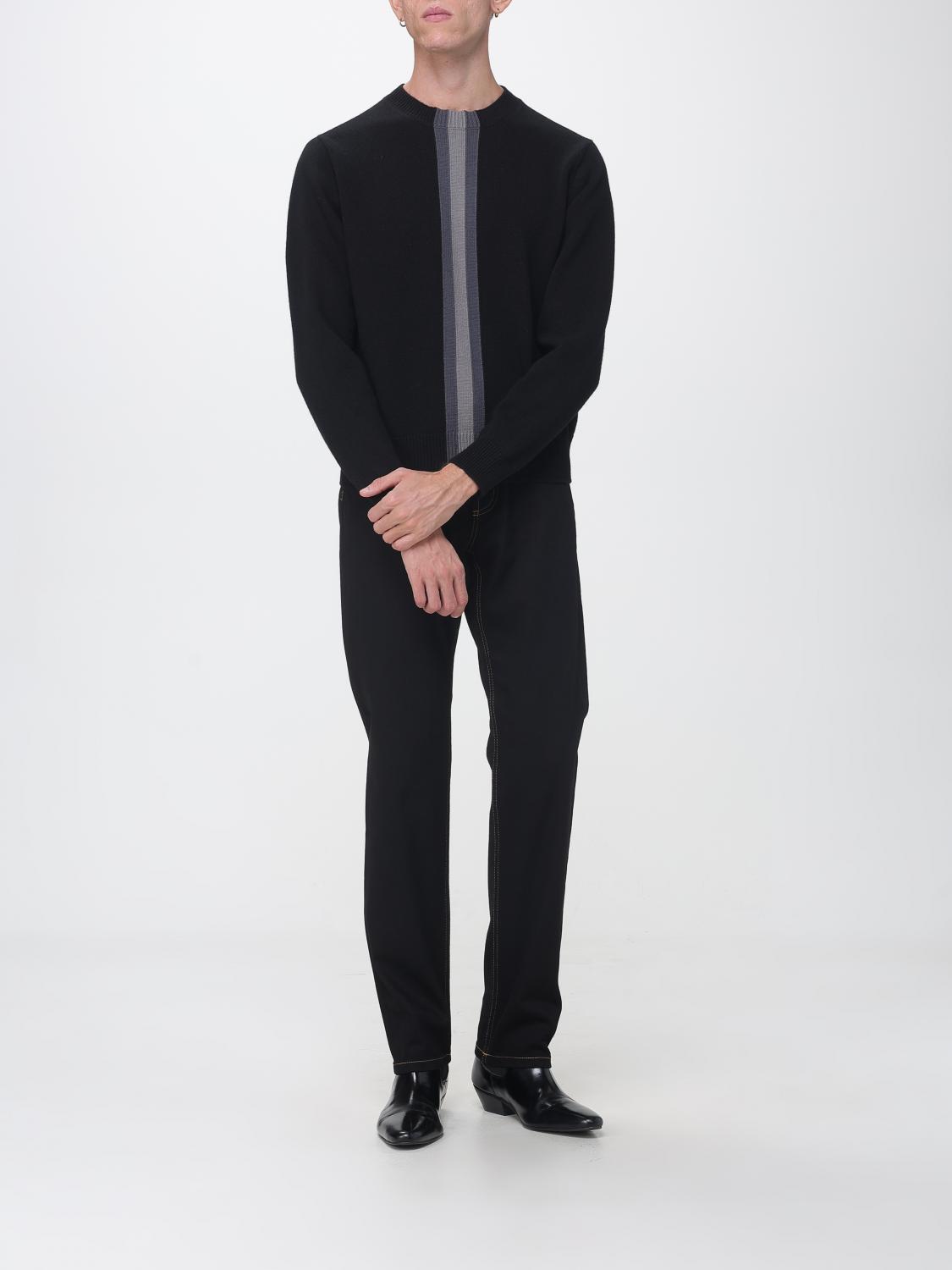 Gucci Men Striped Pure Wool Crewneck Jumper Gucci With Long Sleeves GUCCI