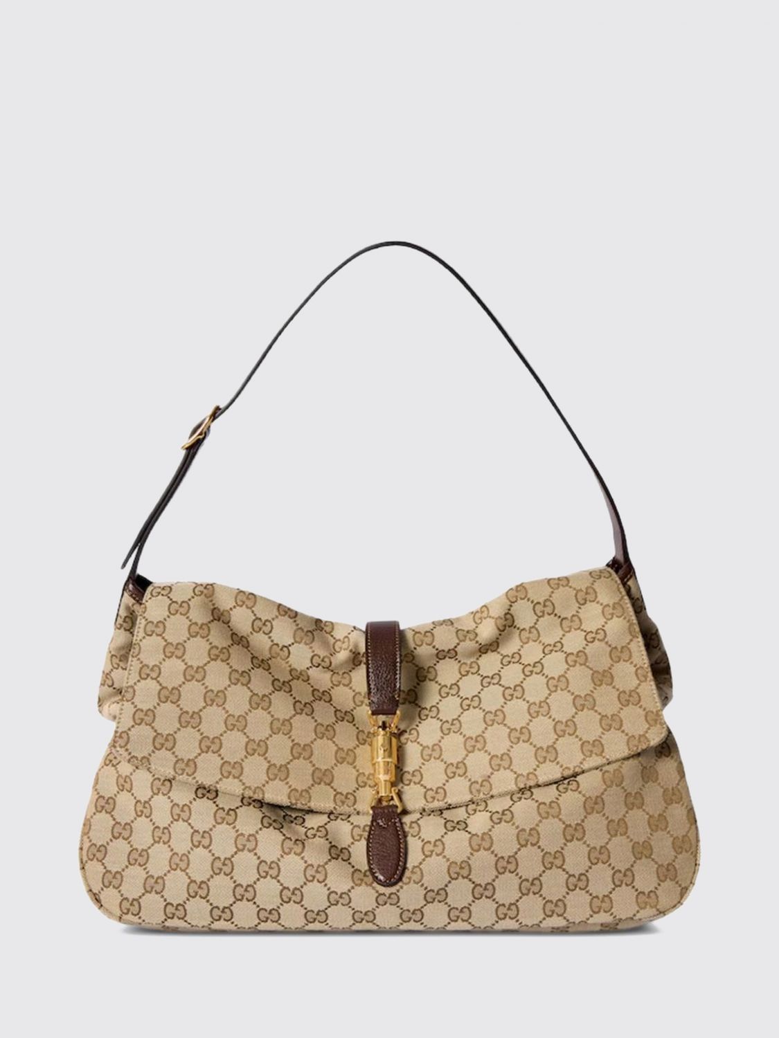 Gucci Men Gucci Large Jackie Shoulder Bag In Gg Supreme Fabric With Snap Closure GUCCI