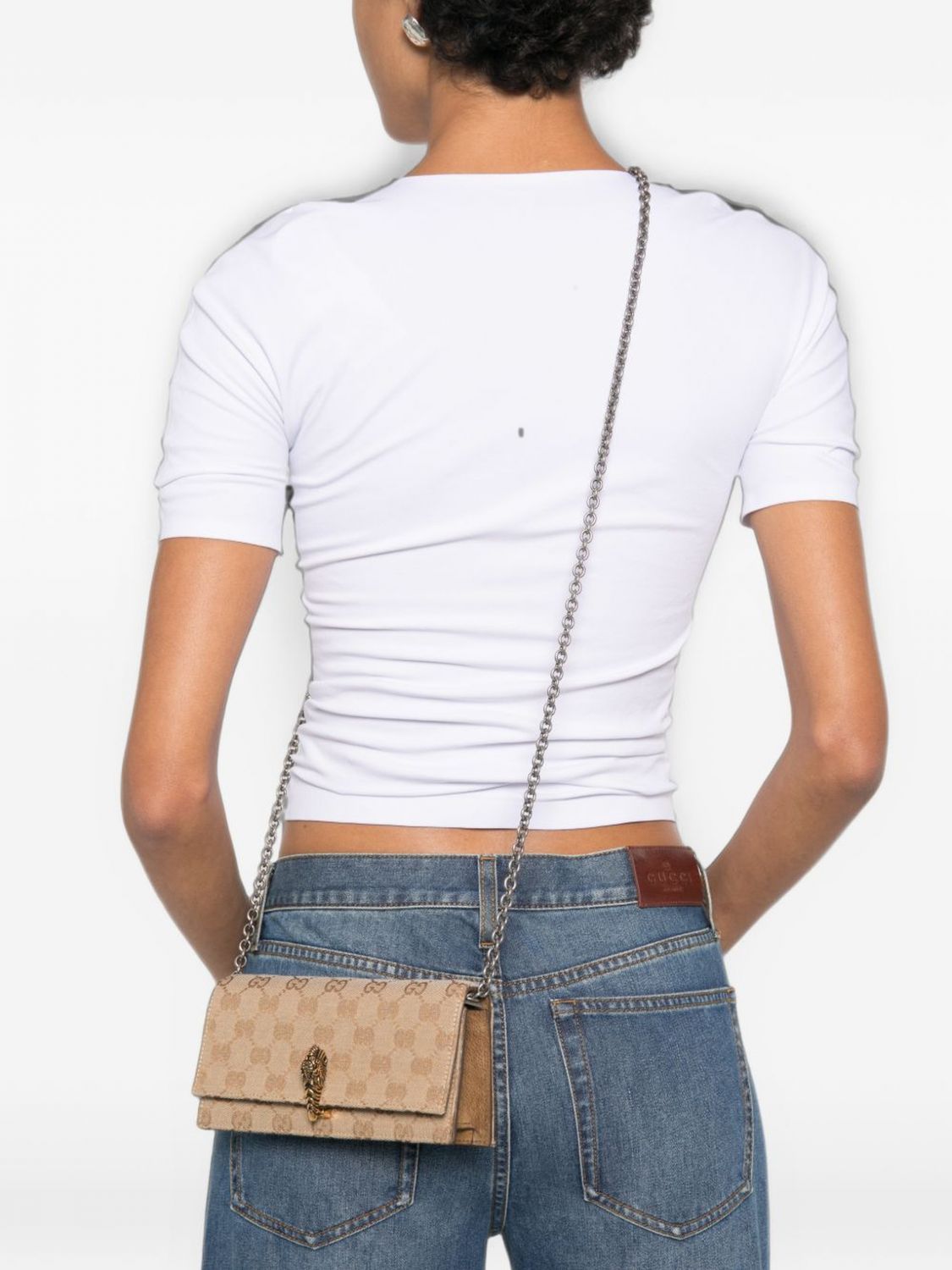 Gucci Women Gucci Mini Dionysus Bag In Gg Supreme Fabric With Tiger Head Closure GUCCI