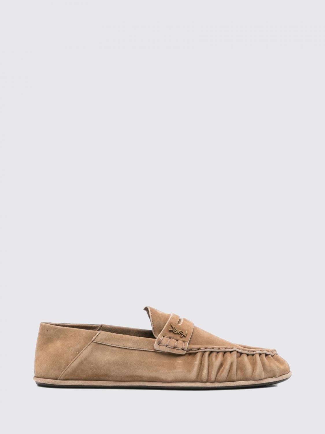 Saint Laurent Men Saint Laurent Le Loafer Loafers In Suede Leather With Ysl Monogram SAINT LAURENT