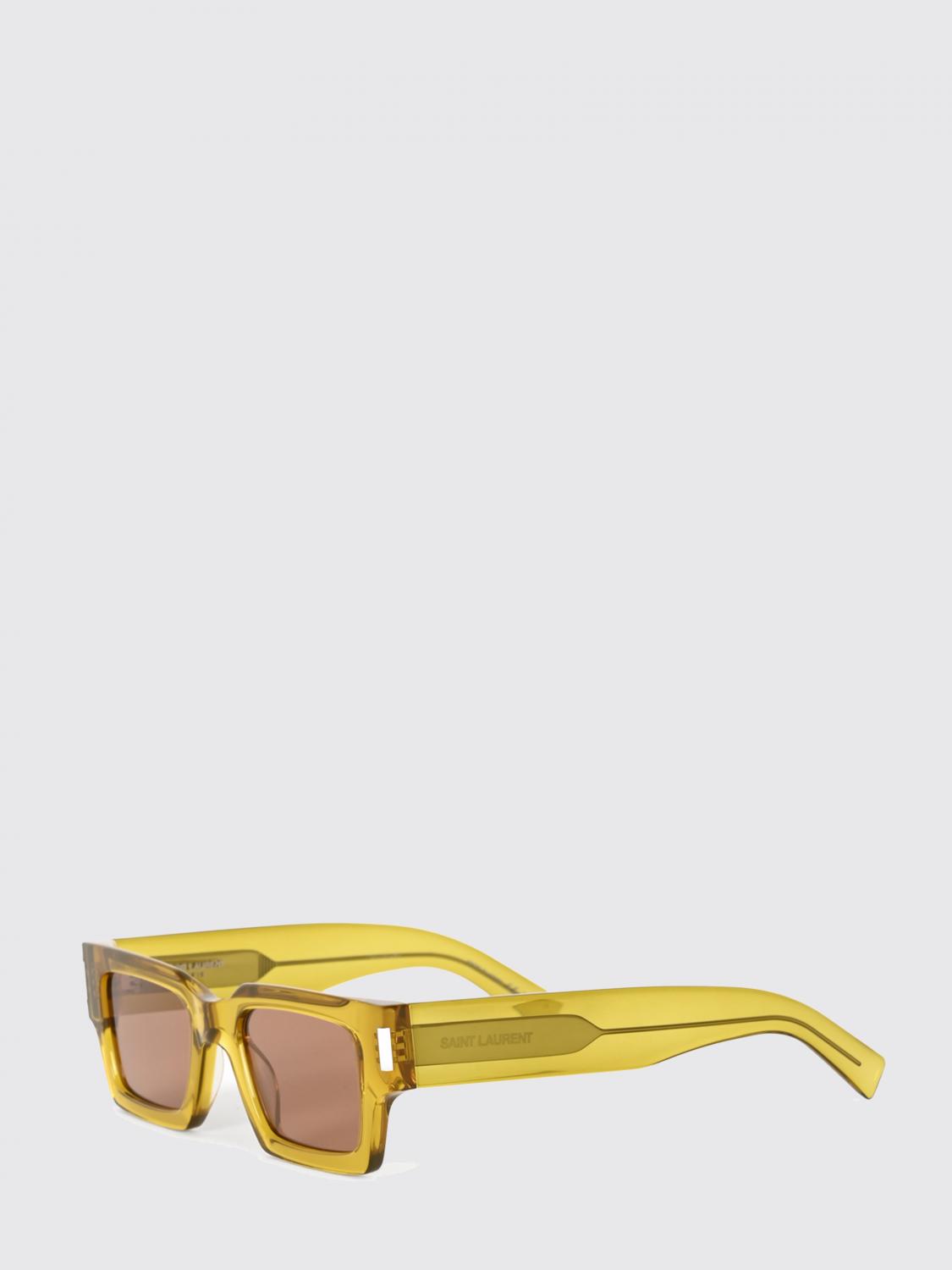 Saint Laurent Men Rectangular Acetate Sunglasses Saint Laurent With Lettering Logo SAINT LAURENT
