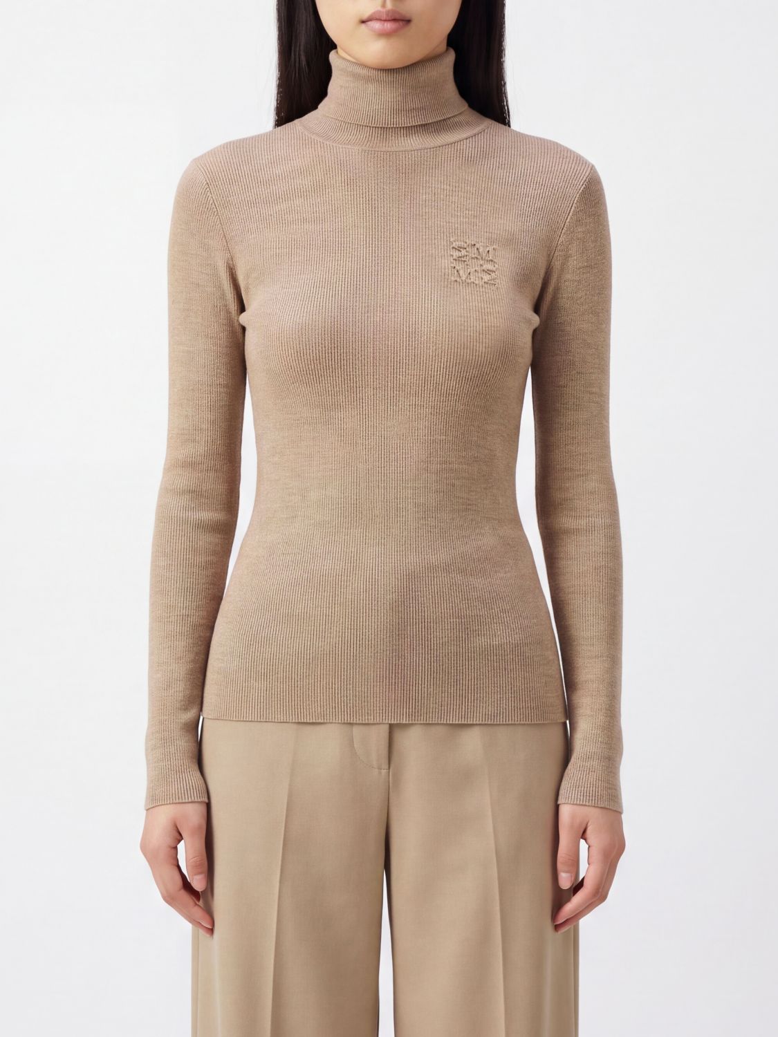 Max Mara Women Ribbed Wool Slim Fit Turtleneck Jumper Max Mara MAX MARA
