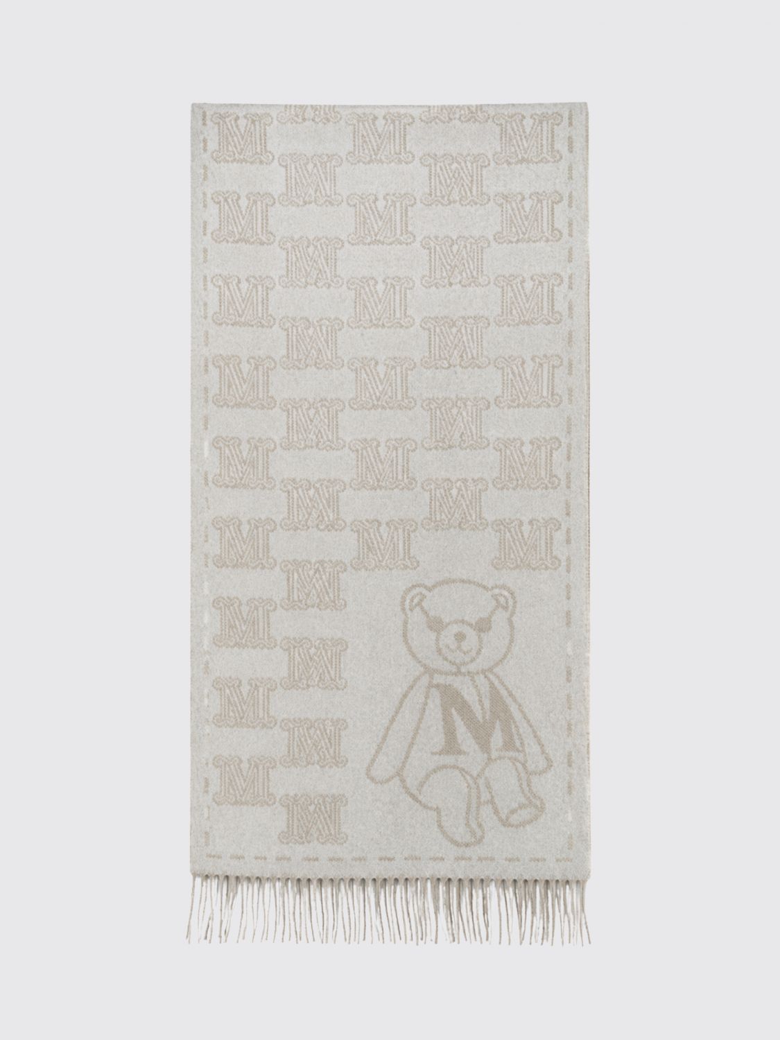 Max Mara Women Charme Cashmere Stole Max Mara With Jacquard Monogram And Fringed Hem MAX MARA