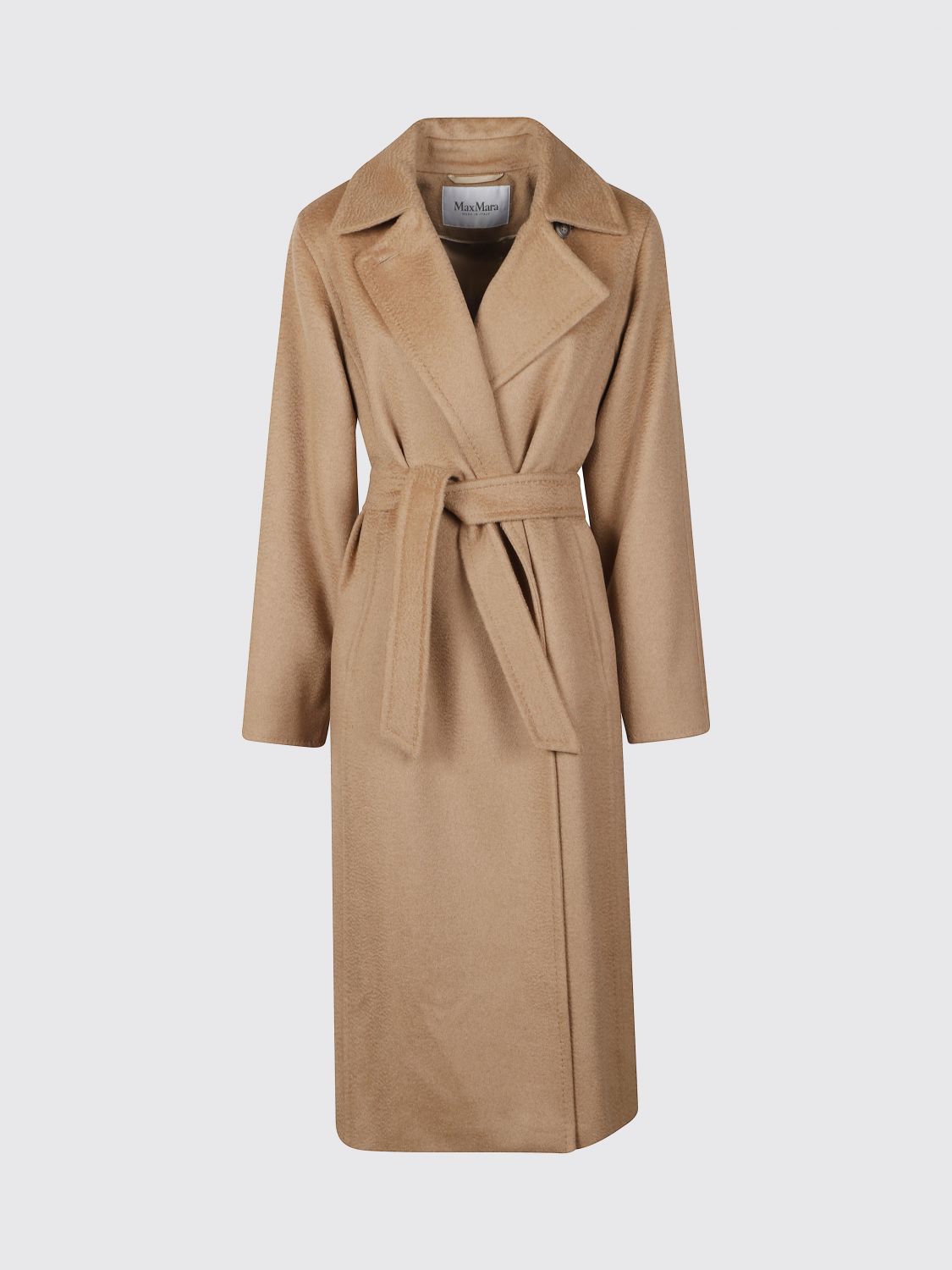 Max Mara Women Knee-Length Wool Robe Coat Max Mara With Belt MAX MARA