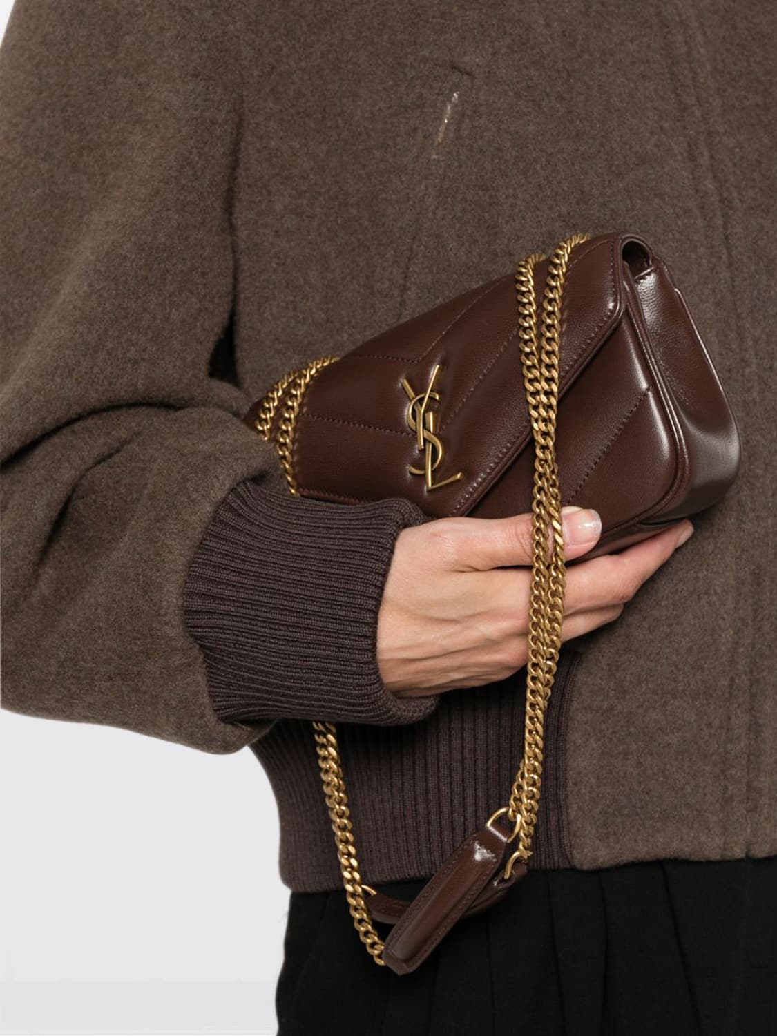 Saint Laurent Women Loulou Mini Shoulder Bag Saint Laurent In Matelasse Lambskin With Ysl Monogram SAINT LAURENT