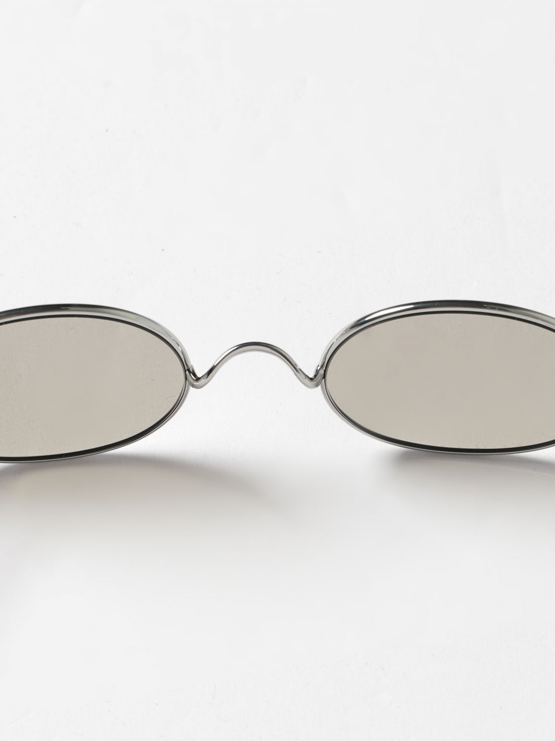 Saint Laurent Men Saint Laurent Oval Metal Sunglasses With Dark Lenses And Engraved Logo SAINT LAURENT