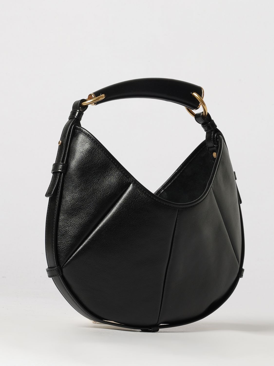 Saint Laurent Women Saint Laurent Mombasa Small Calfskin Leather Hobo Bag With Flat Handle SAINT LAURENT