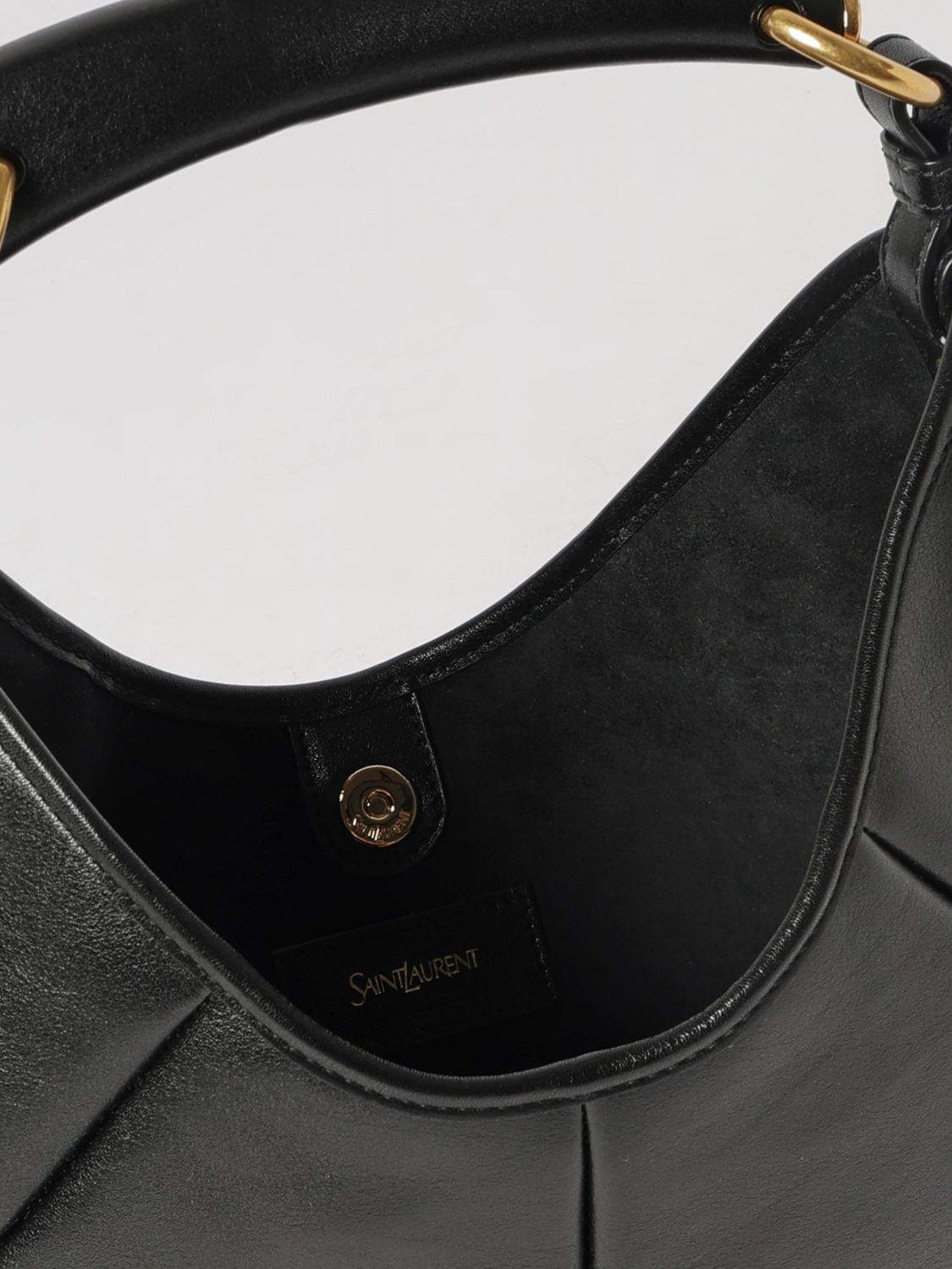 Saint Laurent Women Saint Laurent Mombasa Small Calfskin Leather Hobo Bag With Flat Handle SAINT LAURENT