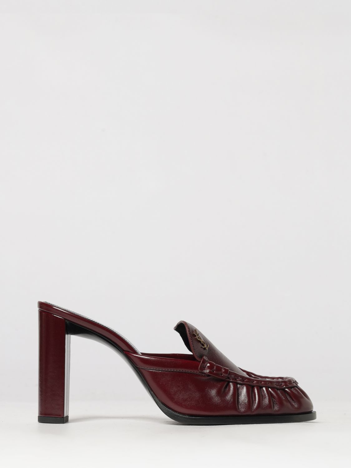 Saint Laurent Women Saint Laurent Le Loafer High-Heeled Leather Mules With Ysl Monogram SAINT LAURENT