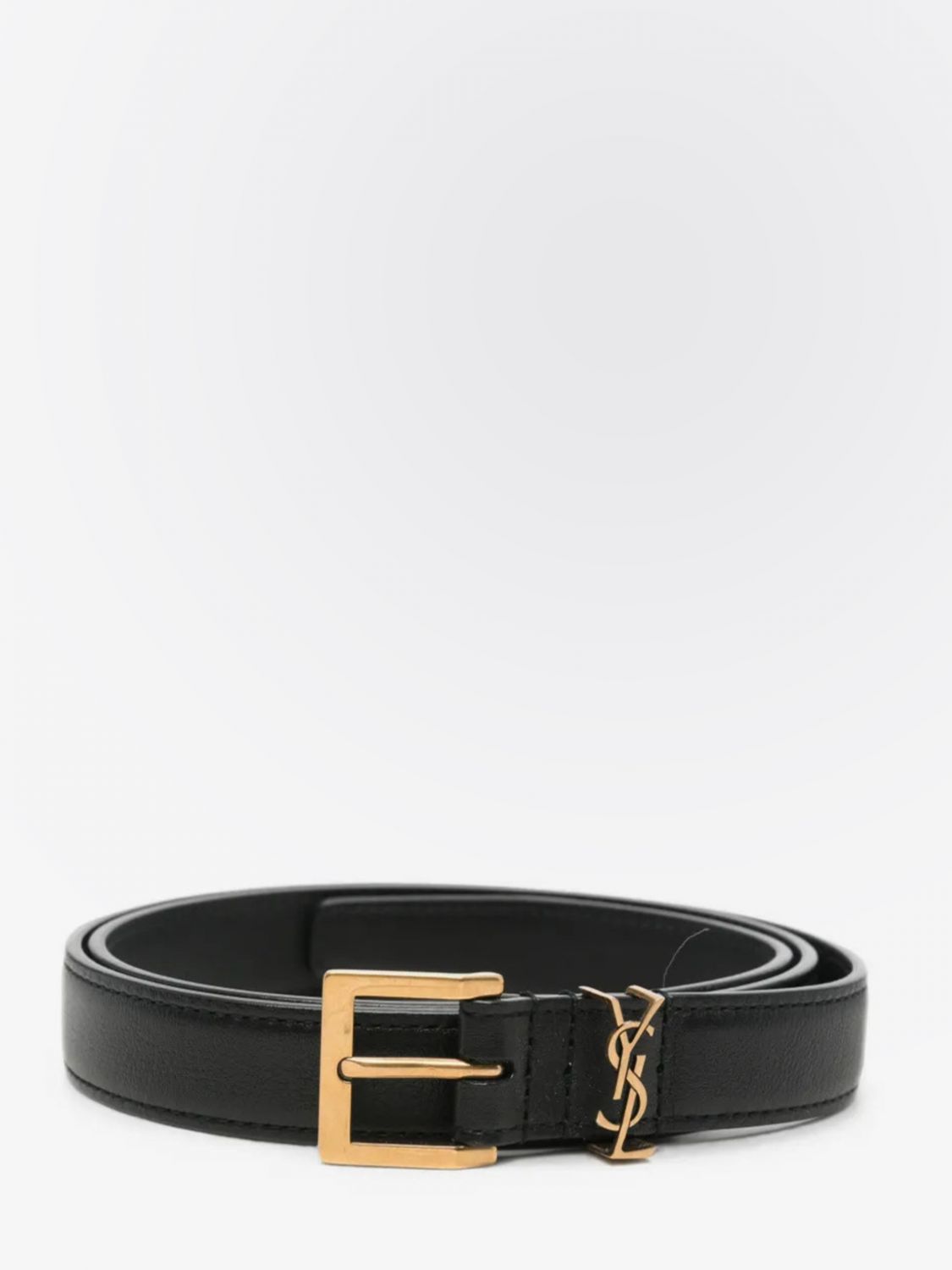 Saint Laurent Men Saint Laurent Cassandre Slim Belt In Smooth Calfskin With Monogram SAINT LAURENT