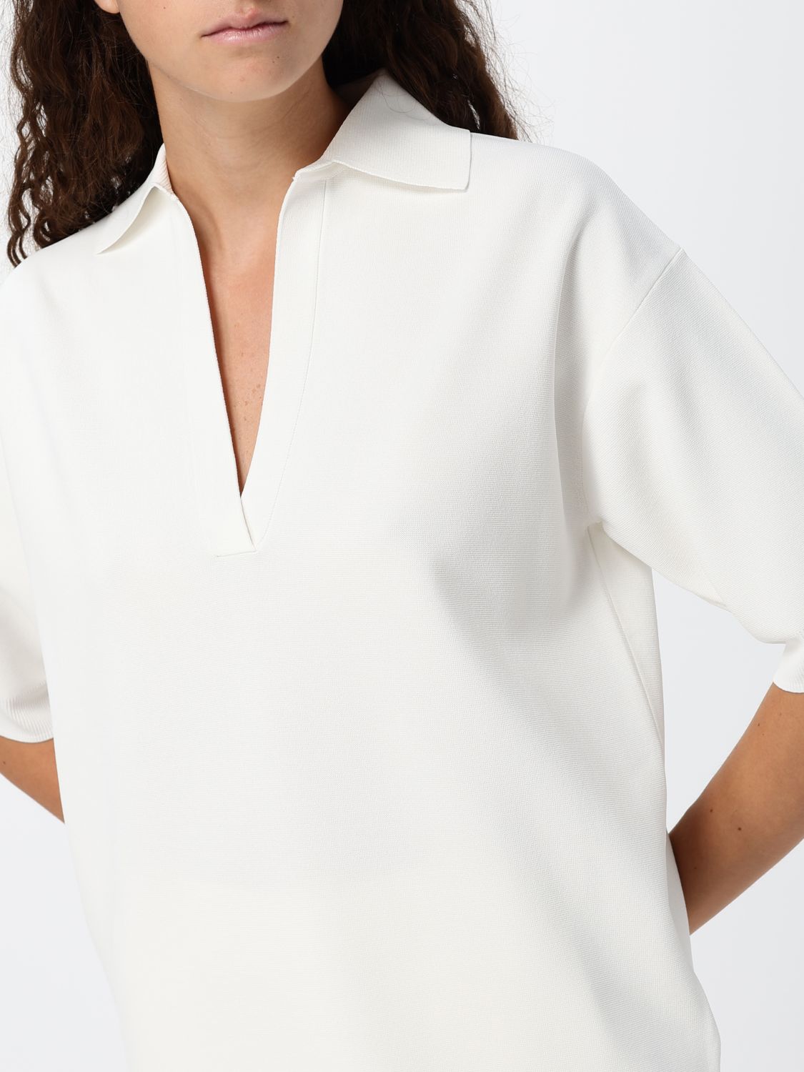 Max Mara Women Max Mara Short-Sleeved Viscose Blend Jumper With V-Neck MAX MARA