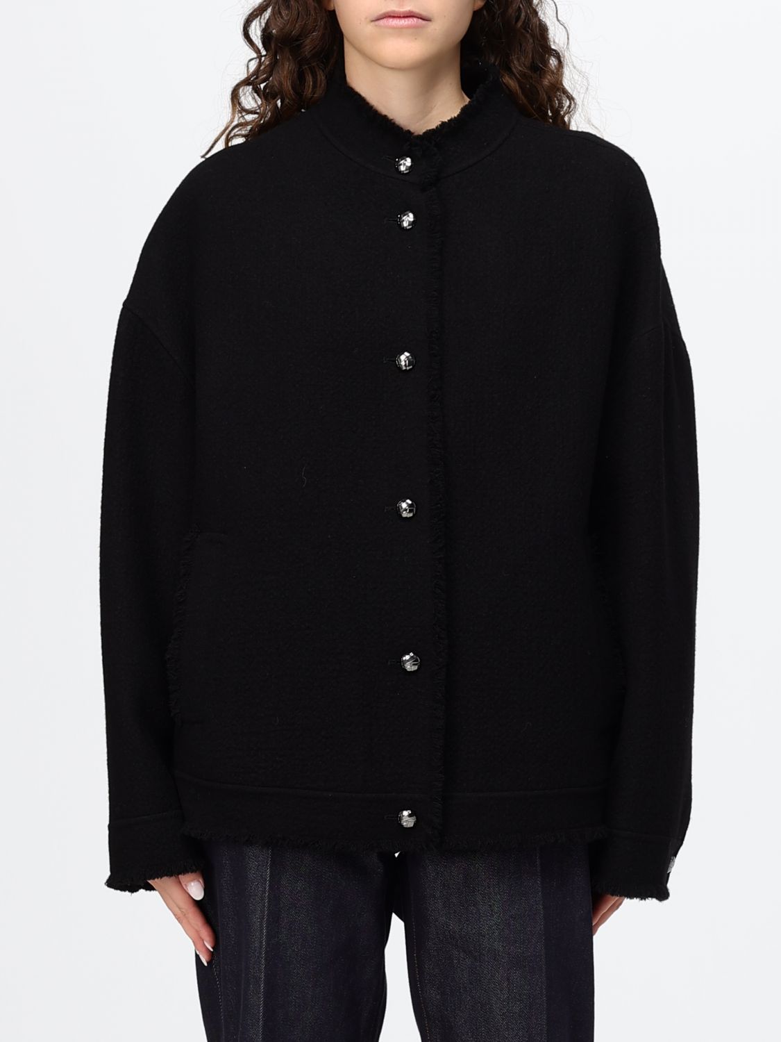 Max Mara Women Max Mara Single-Breasted Short Coat In Pure Virgin Wool With High Neck MAX MARA