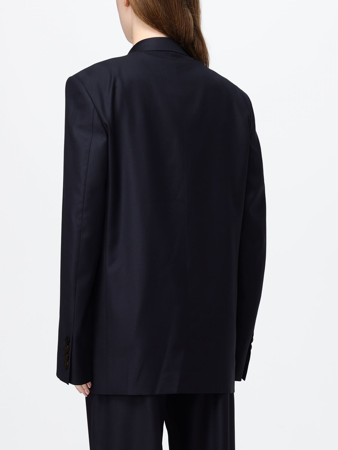 Gucci Women Double-Breasted Wool Blazer Gucci With Relaxed Fit And Oversized Peak Lapels GUCCI