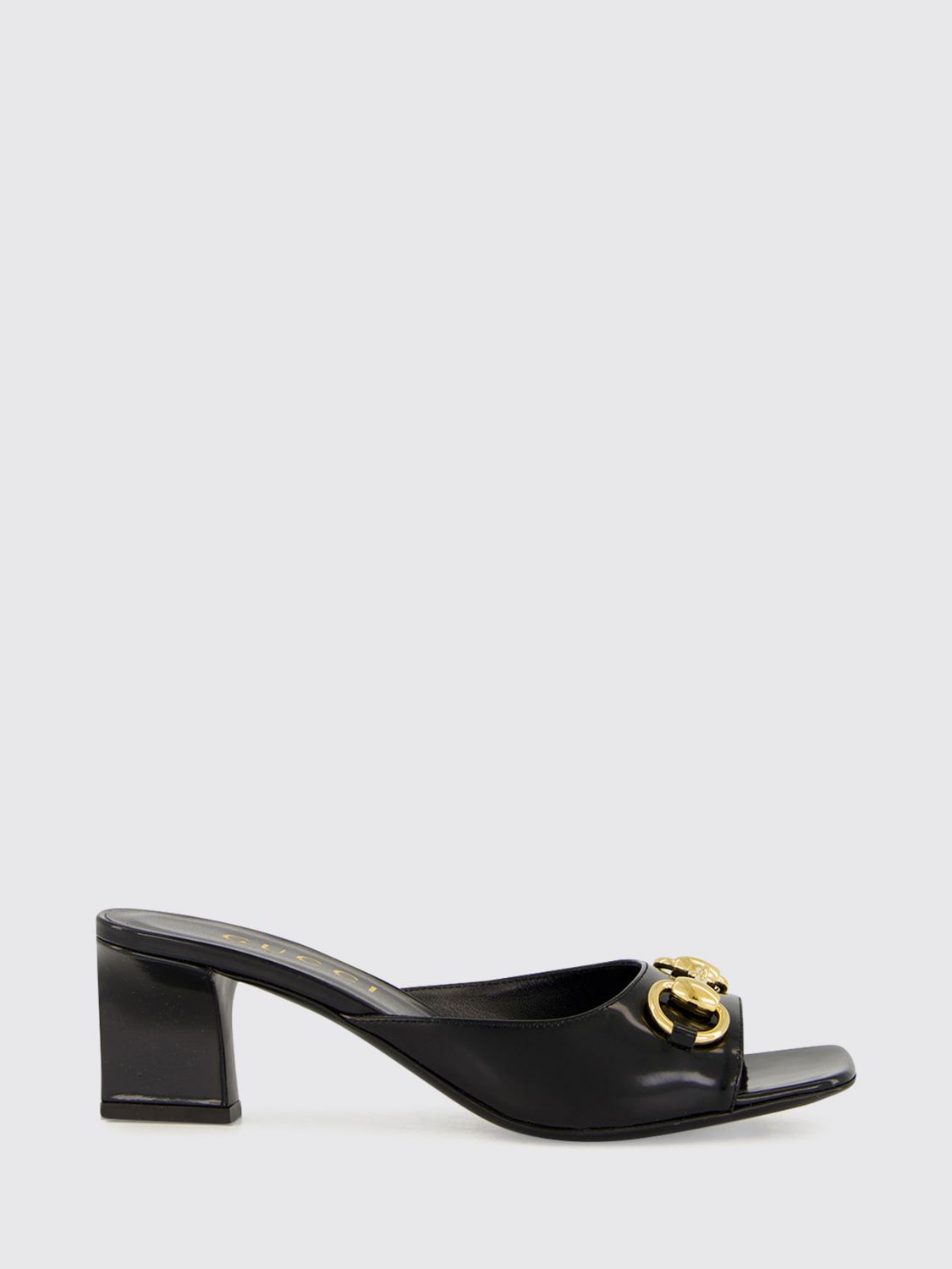 Gucci Women Signora Brushed Calfskin Mules Gucci With Horsebit Detail And Mid Heel GUCCI