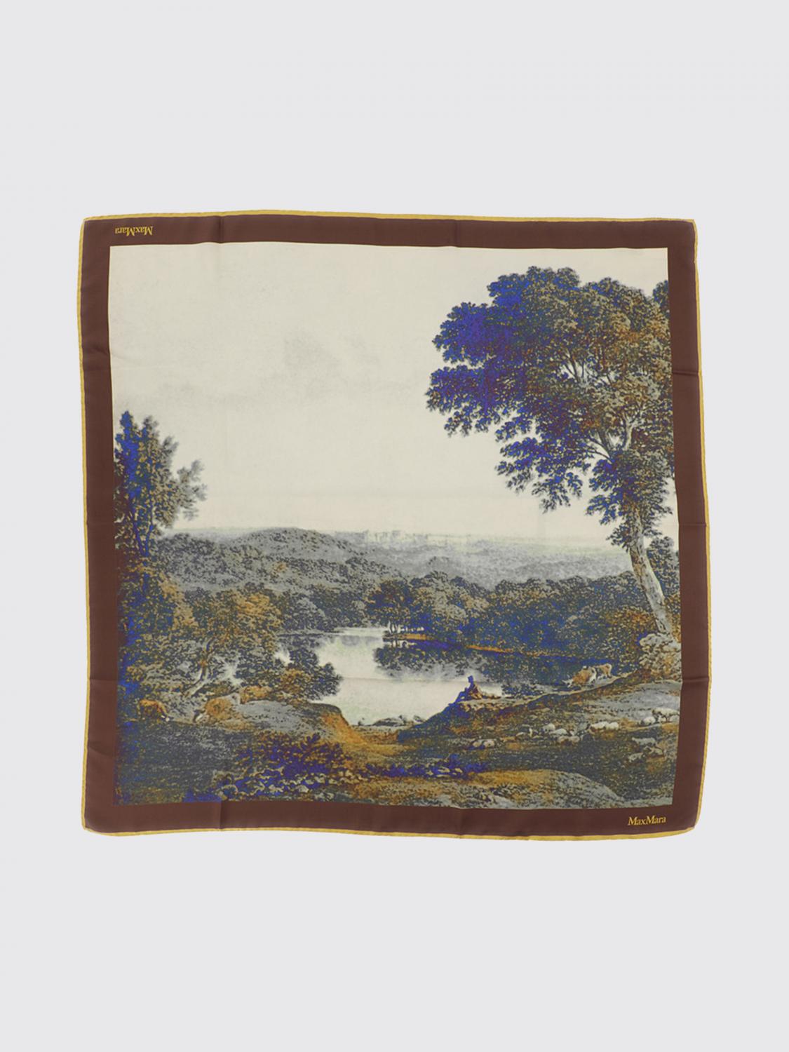 Max Mara Women Max Mara Square Pure Silk Scarf With Graphic Print MAX MARA
