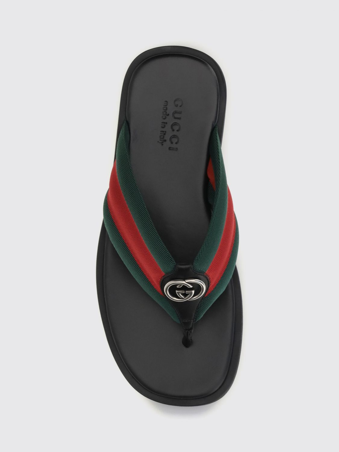 Gucci Men Gg Monogram Striped Nylon Thong Sandals Gucci GUCCI