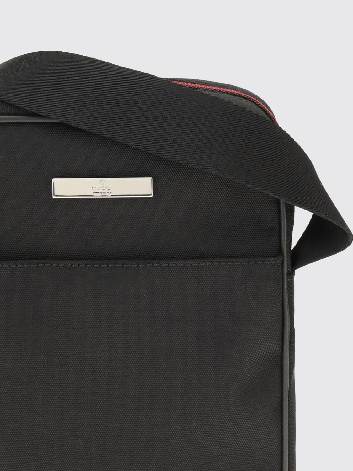 Gucci Men Canvas Crossbody Bag Gucci With Applied Logo And Zip Closure GUCCI