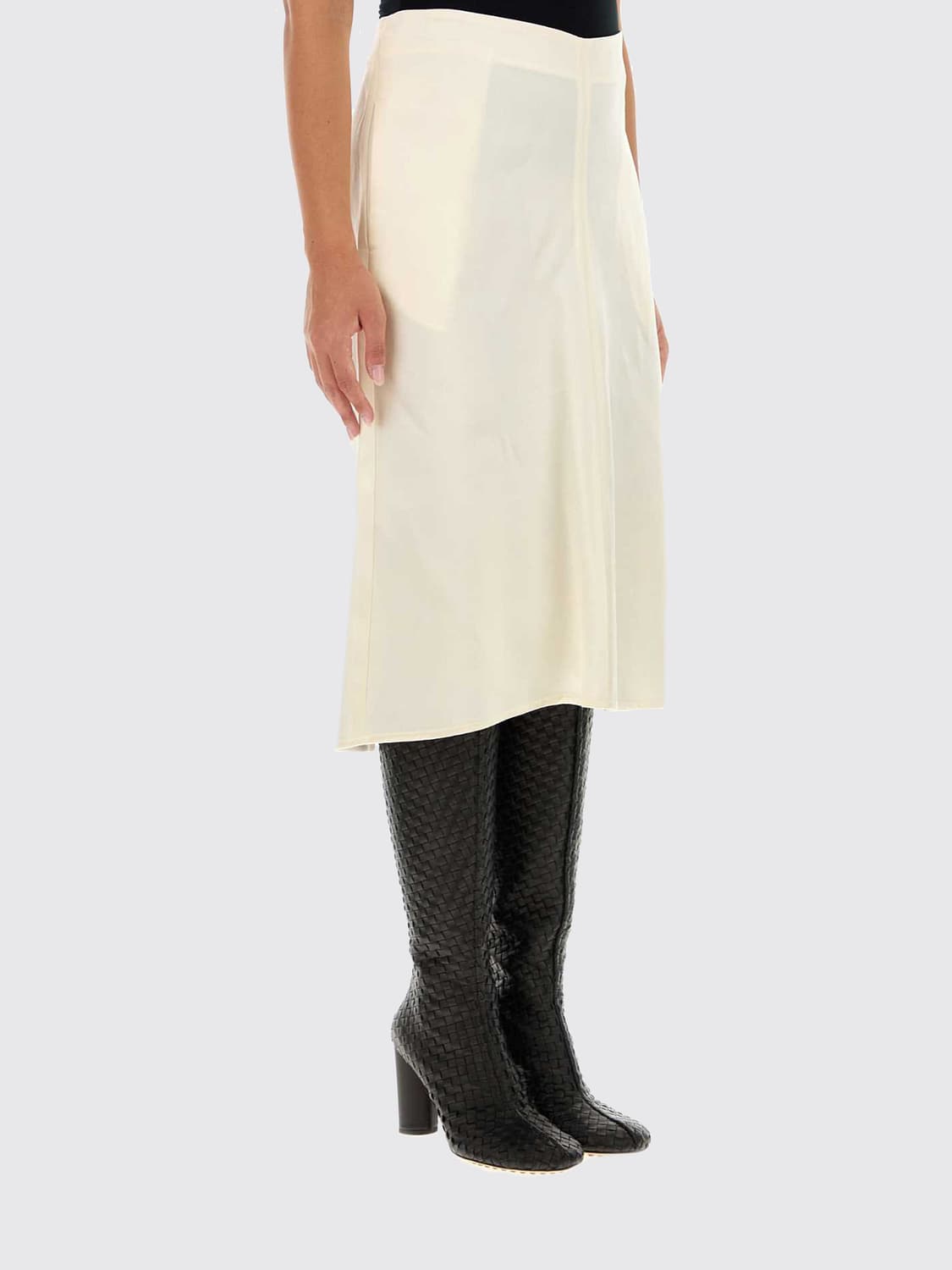 Bottega Veneta Women High-Waist Rayon Pencil Midi Skirt Bottega Veneta With Back Slit BOTTEGA VENETA