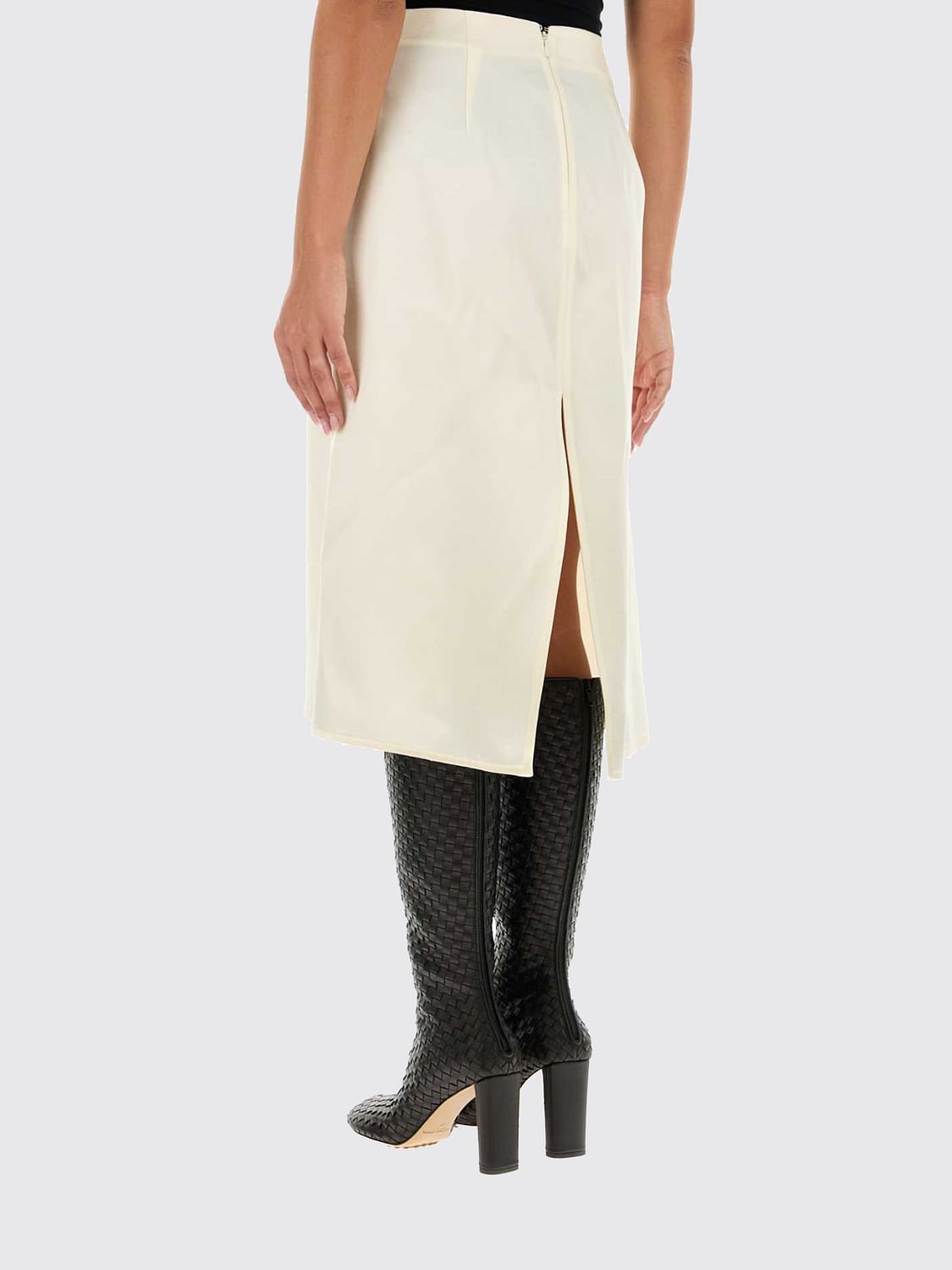 Bottega Veneta Women High-Waist Rayon Pencil Midi Skirt Bottega Veneta With Back Slit BOTTEGA VENETA