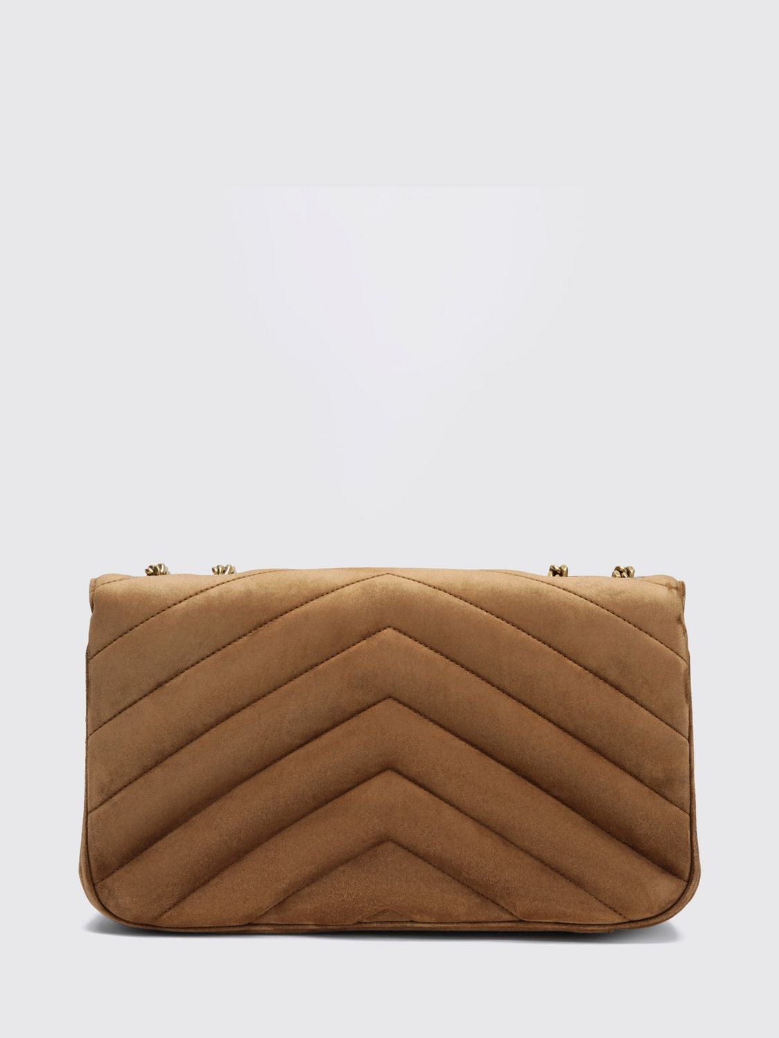 Saint Laurent Women Saint Laurent Medium Loulou Shoulder Bag In Chevron Suede SAINT LAURENT