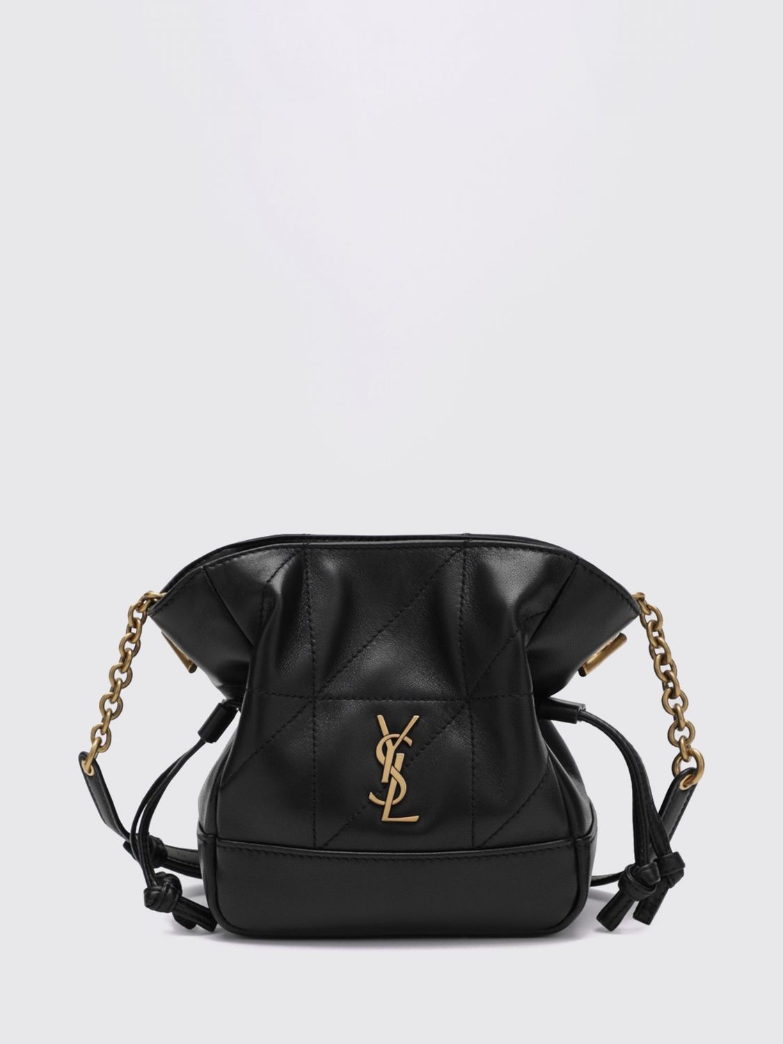 Saint Laurent Women Jamie Ysl Monogram Lambskin Leather Mini Bucket Bag Saint Laurent SAINT LAURENT