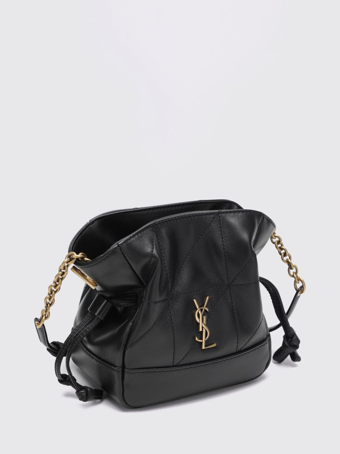 Saint Laurent Women Jamie Ysl Monogram Lambskin Leather Mini Bucket Bag Saint Laurent SAINT LAURENT
