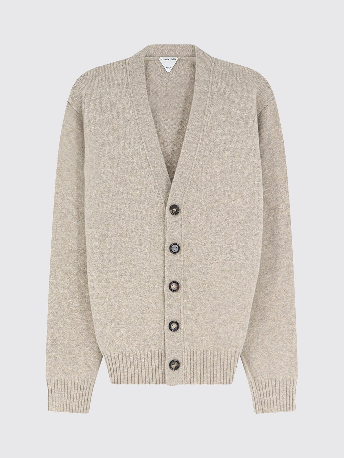 Bottega Veneta Men V-Neck Cashmere Blend Cardigan Bottega Veneta With Contrast Patches BOTTEGA VENETA