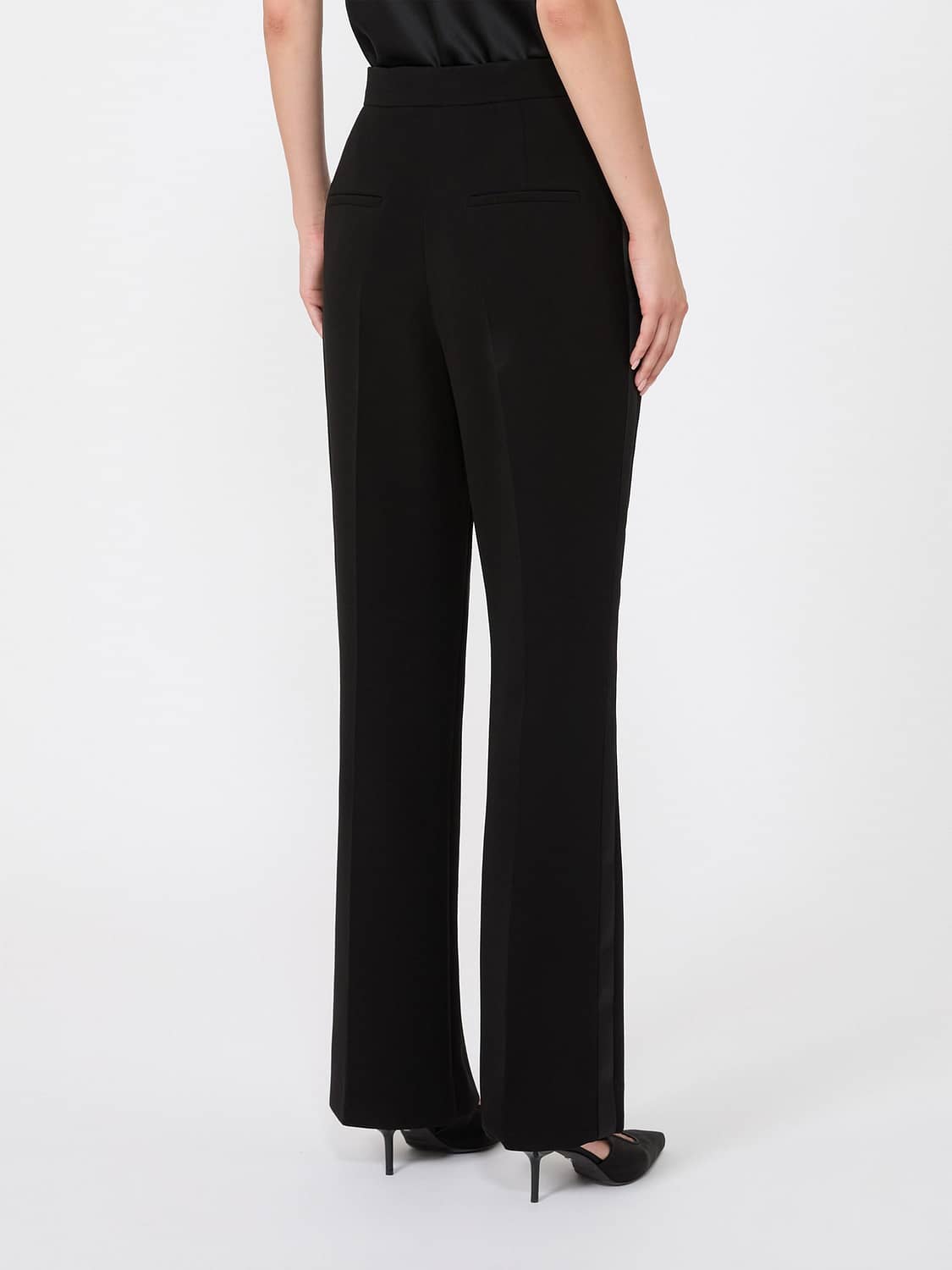 Max Mara Women Max Mara Black Cri�Pe High-Waisted Skinny Trousers MAX MARA
