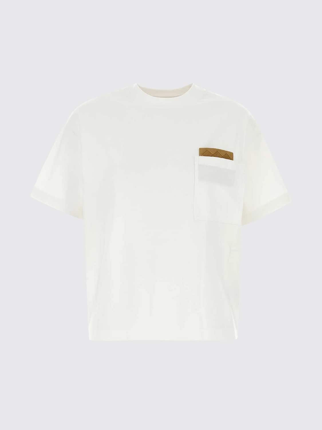 Bottega Veneta Women Cotton T-Shirt Bottega Veneta With Leather Inserts And Patch Pocket BOTTEGA VENETA