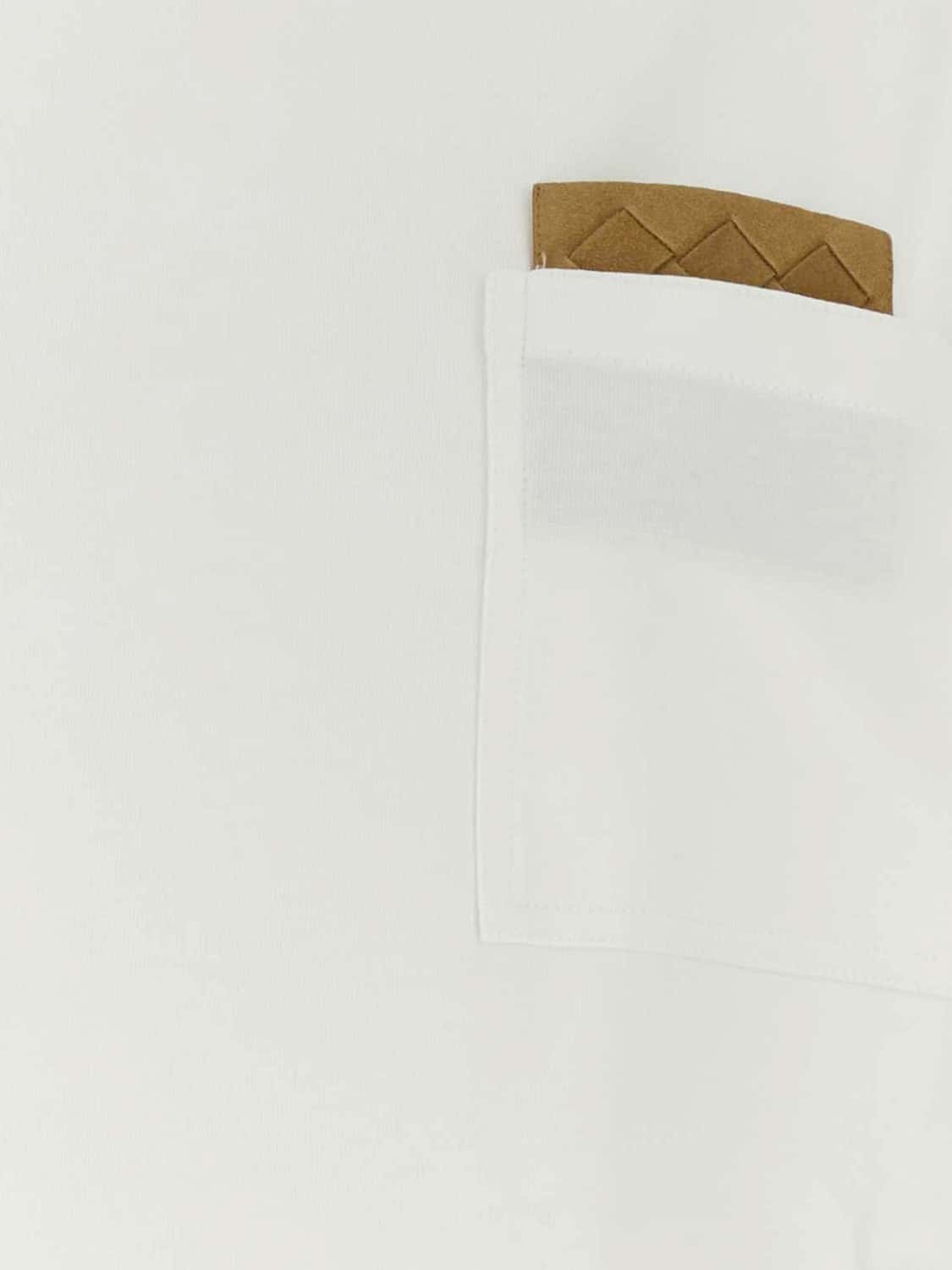 Bottega Veneta Women Cotton T-Shirt Bottega Veneta With Leather Inserts And Patch Pocket BOTTEGA VENETA