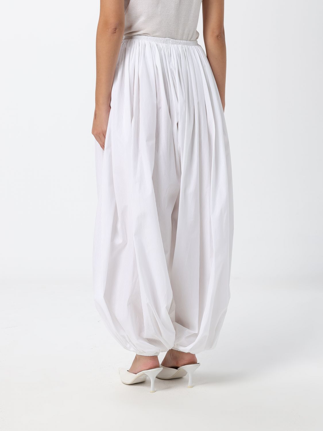 Alai�A Women Alaia Wide-Leg Cotton Harem Trousers With Elasticated Waist ALAIA