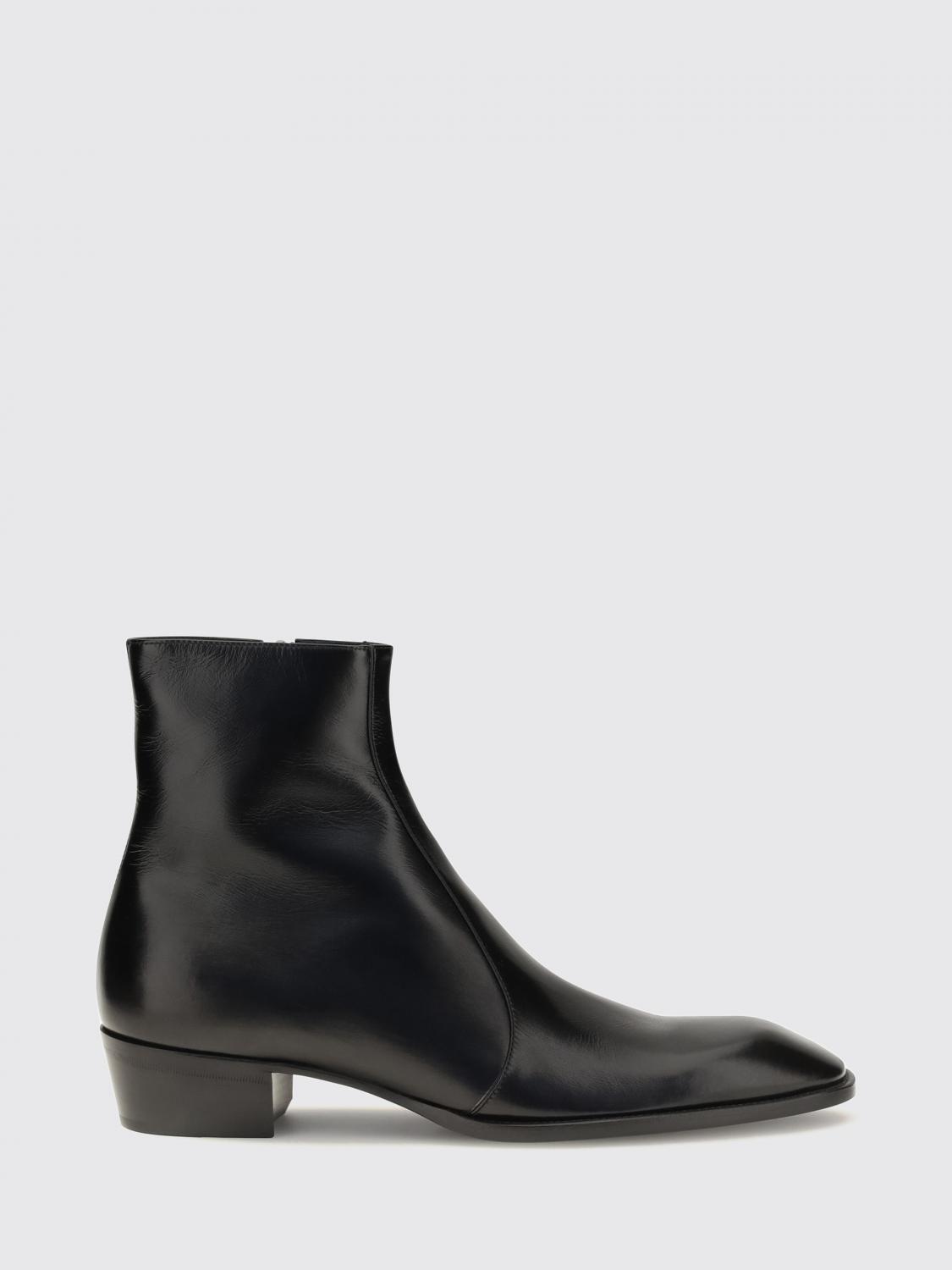Saint Laurent Men Saint Laurent Tapered Toe Ankle Boots In Smooth Calf Leather SAINT LAURENT