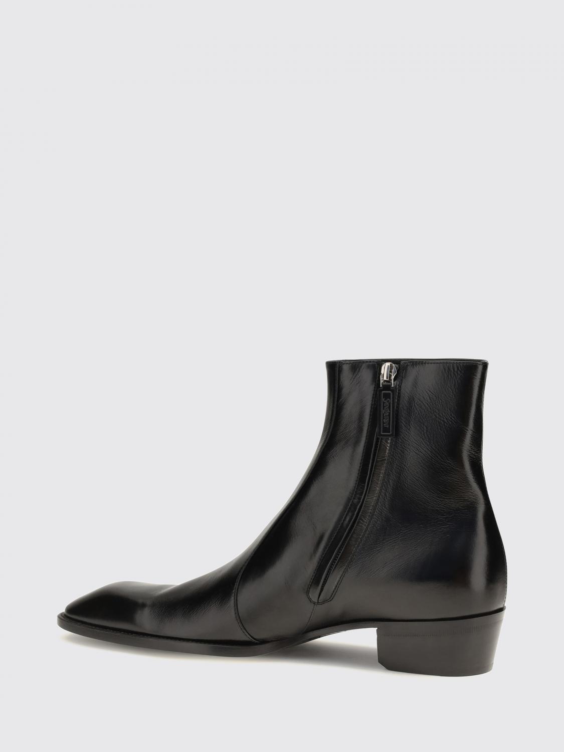 Saint Laurent Men Saint Laurent Tapered Toe Ankle Boots In Smooth Calf Leather SAINT LAURENT