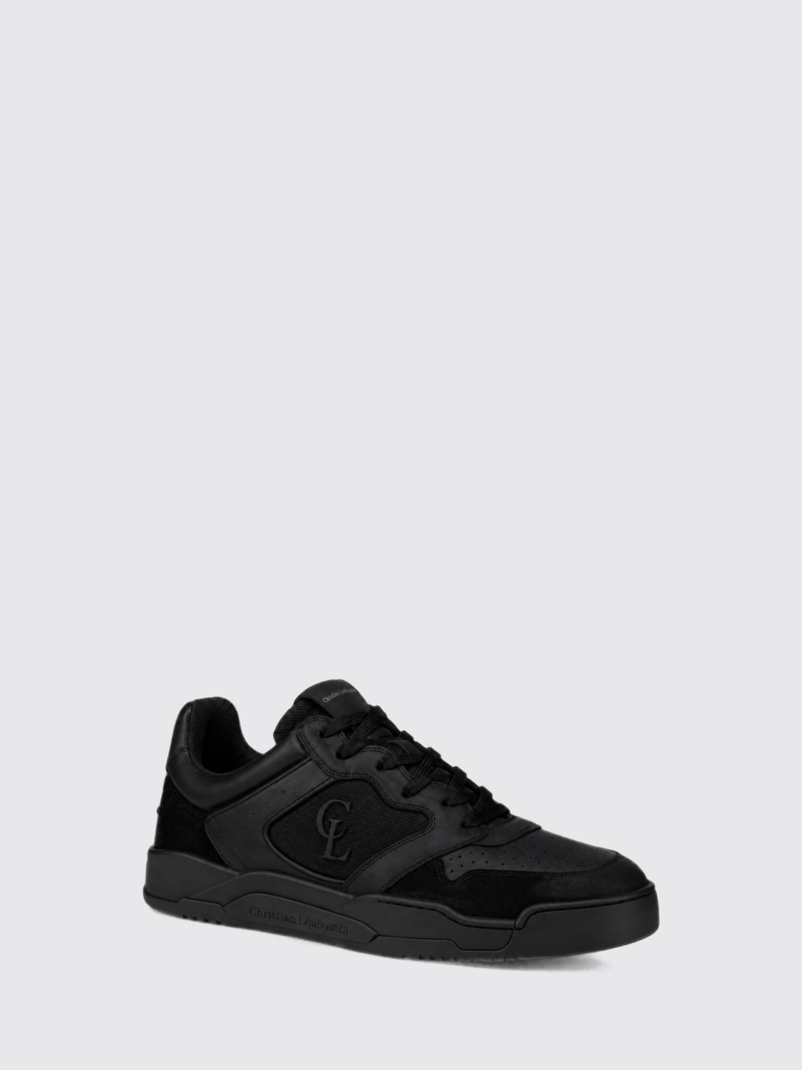 Christian Louboutin Men Christian Louboutin Bsktball 1 Retro Calfskin And Mesh Low Top Trainers CHRISTIAN LOUBOUTIN