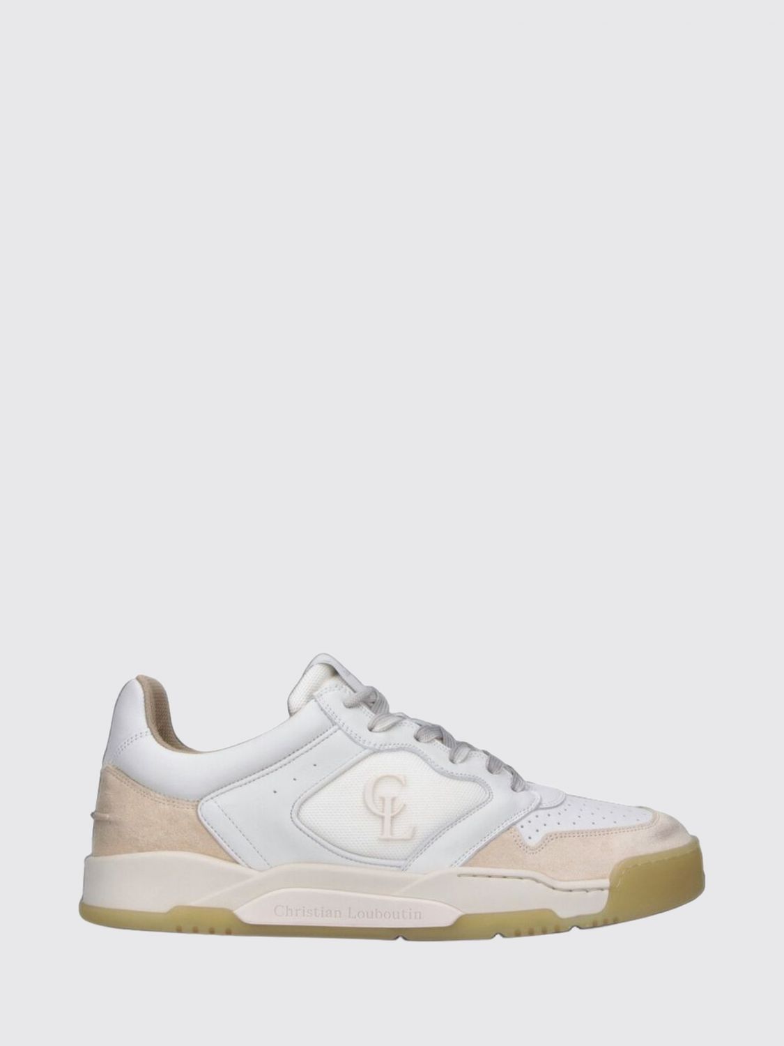 Christian Louboutin Men Christian Louboutin Bsktball 1 Retro Calfskin And Mesh Low Top Trainers CHRISTIAN LOUBOUTIN